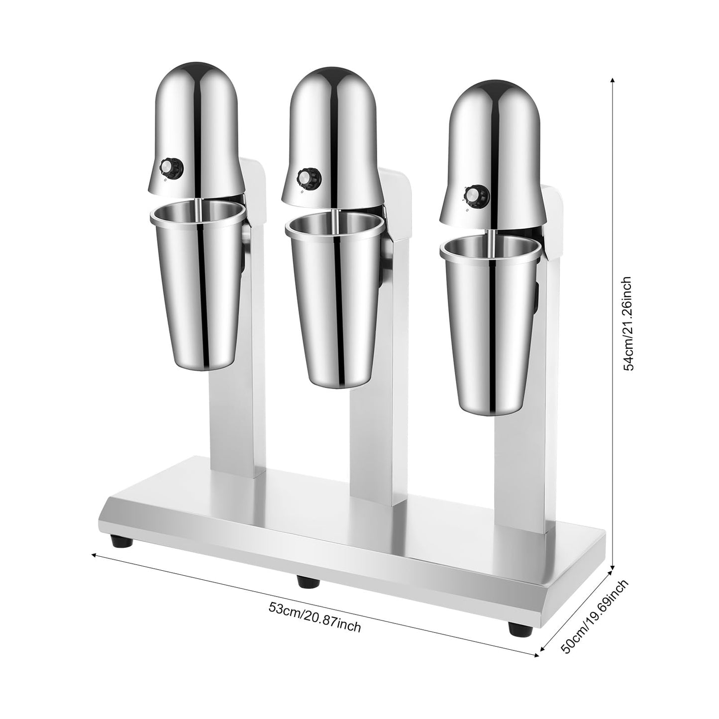 NenoBeo 3 Heads Milkshake Mixer Commercial Drink Mixer Machine,Stainless Steel Triple Head Milkshake Maker with 18000RPM High Speed Motor,Milk Tea Smoothie Mixer for Cafe Restaurant Ice Cream Shop Bar