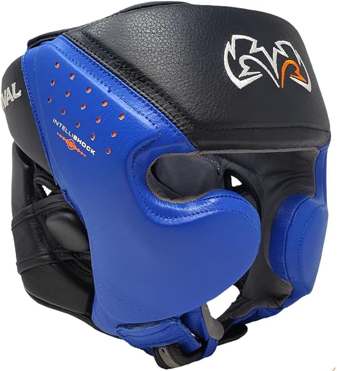 RIVAL Boxing RHG10 Intelli-Shock Headgear, D3O Front and Side Padding, Hook and Loop Back Adjustment with Lace on Top, and Anatomical Rear Head Pad Every Time