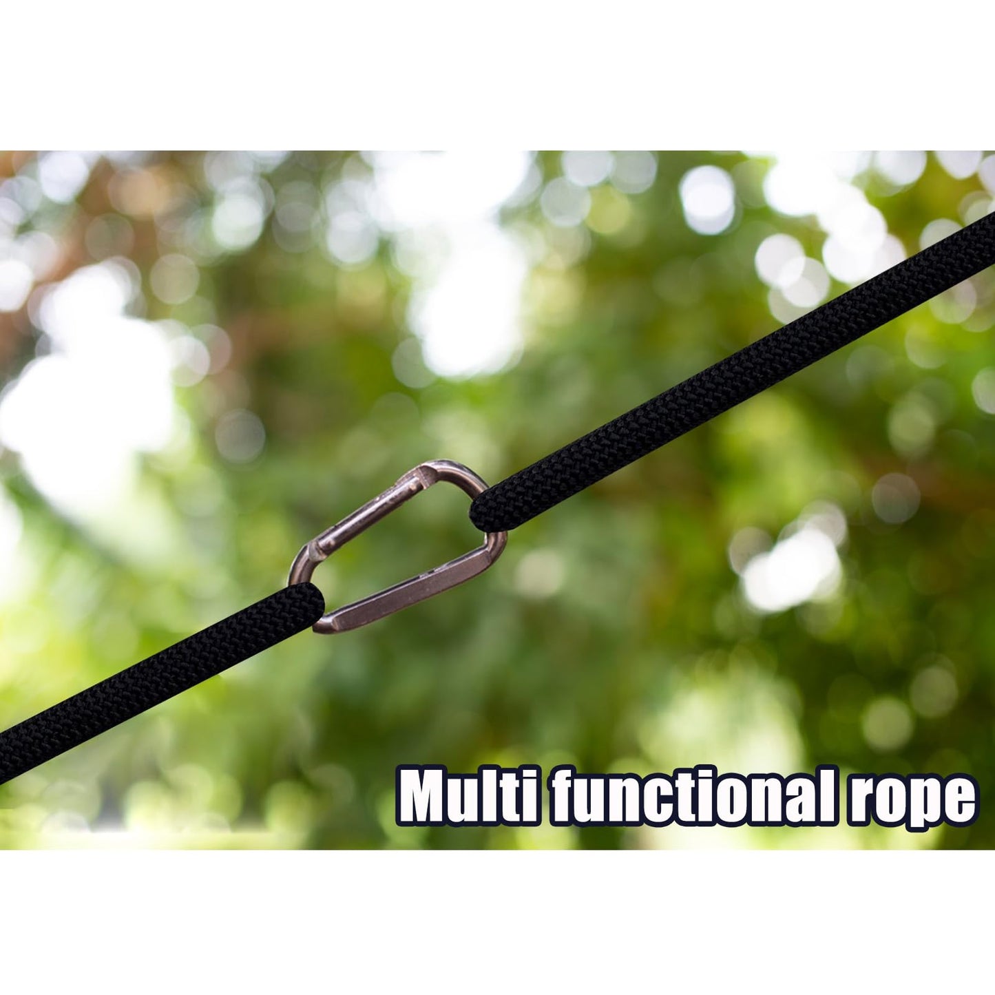 1/2 Inch Arborist Tree Pulling Rope - 100 Feet Tree Swing Rope for Rigging, Outdoor Use - High Strength Double Braided Polyester 48 Strands - Black