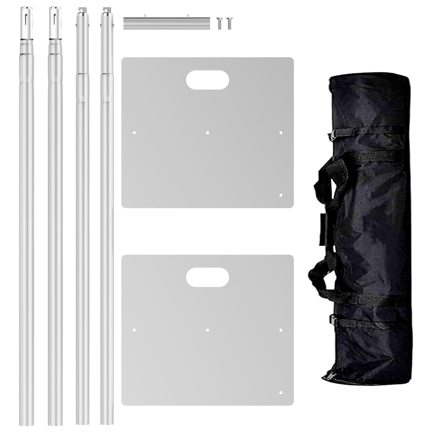 Kinchoix Pipe and Drape Backdrop Stand 8ftx10ft Adjustable Background Support System Heavy Duty Background Stand for Wedding Banquet Decorations Silvery