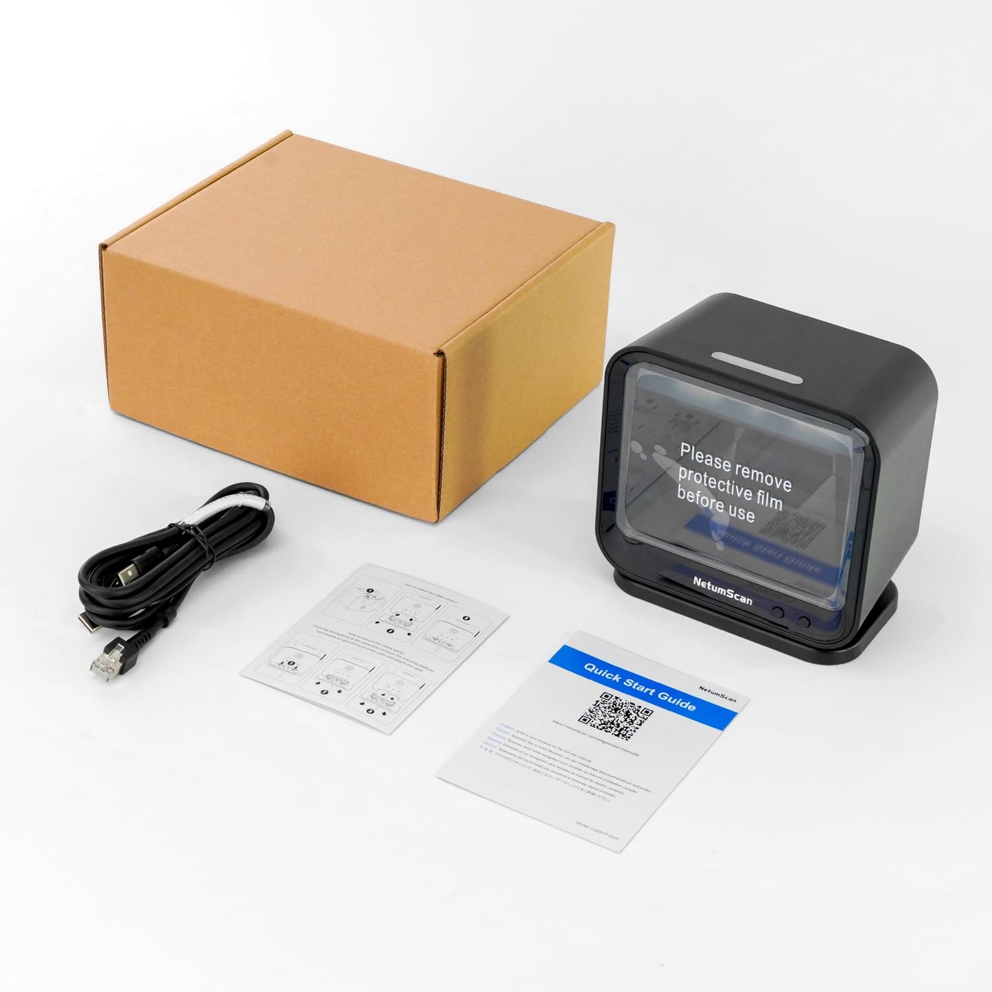 NetumScan USB Barcode Scanner, Automatic Hands-Free 1D 2D QR Code Reader, Plug-and-Play for POS Systems, Retail, Warehouse & Inventory Management - DP9280G(NS)