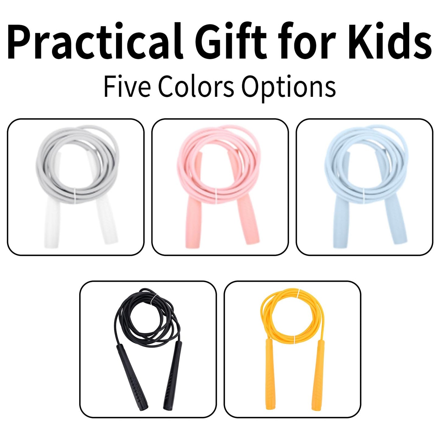 Jump Ropes Kids, Adjustable Children Jump Rope with ABS Handles and PVC Rope for Child Student Toddler (Yellow)