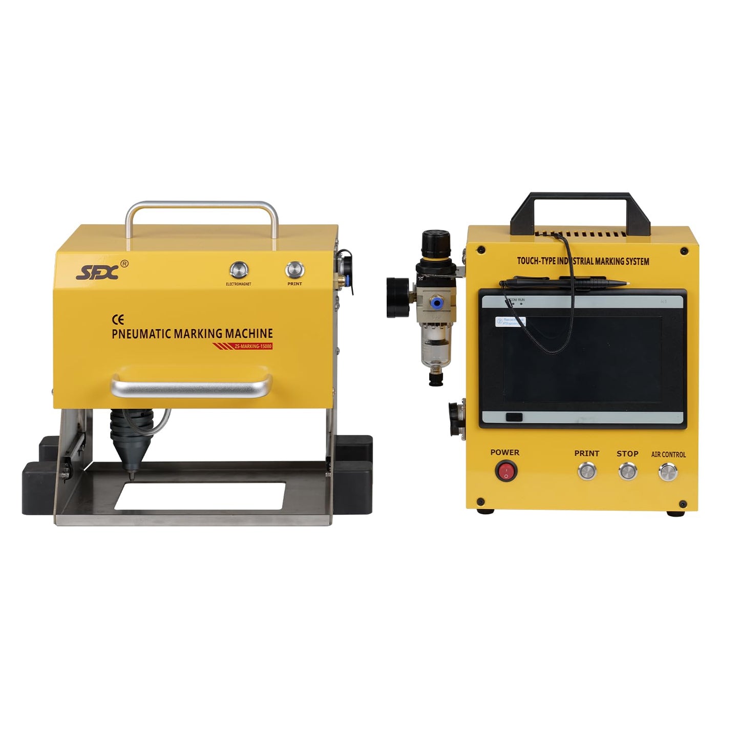 LYXC Pneumatic Dot Peen Marking Machine for Metal Engraving Machine Marking Range 150×80mm Digital Control Pneumatic Dot Peen Marking Machine for Characters, Serial Numbers, Date and Graphics, etc