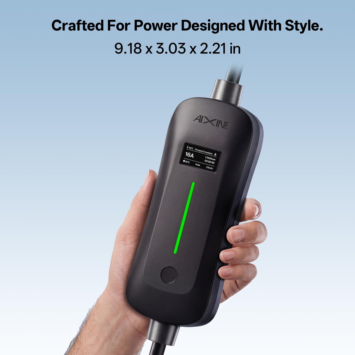 AIXINE Level 1&2 EV Charger,Tesla EV Charger NACS 16A with 25FT Extension Cord Cable,Portable Electric Car Charger 240V NEMA 6-20 Plug&120V NEMA 5-15 Adapter Compatible with All Tesla Models