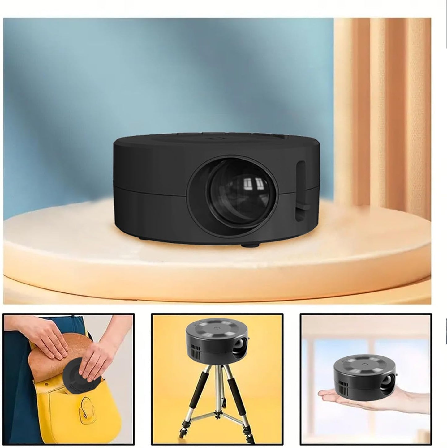 Ejoyous 1080p Mini Projector, Portable Small Video Projector Home Theater LED Movie Projector with Same Screen Function