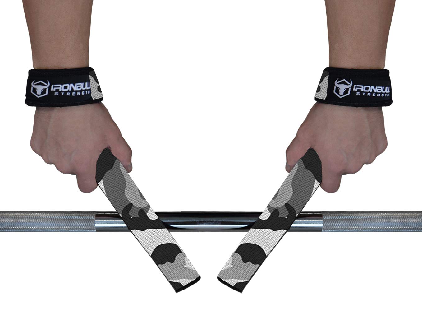 Lifting Wrist Straps for Weightlifting (1 Pair) – Padded Lifting Straps for Deadlifts, Powerlifting, Strength Training & Bodybuilding – Gym Straps for Men & Women (Camo/White)