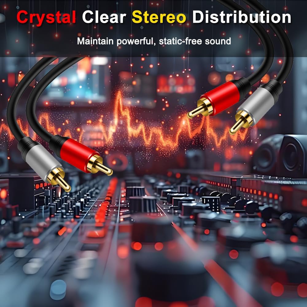 2 4 in Out RCA L/R Audio Splitter Stereo Line Level Distributor Mixer with Independent Volume Control for Home Theater