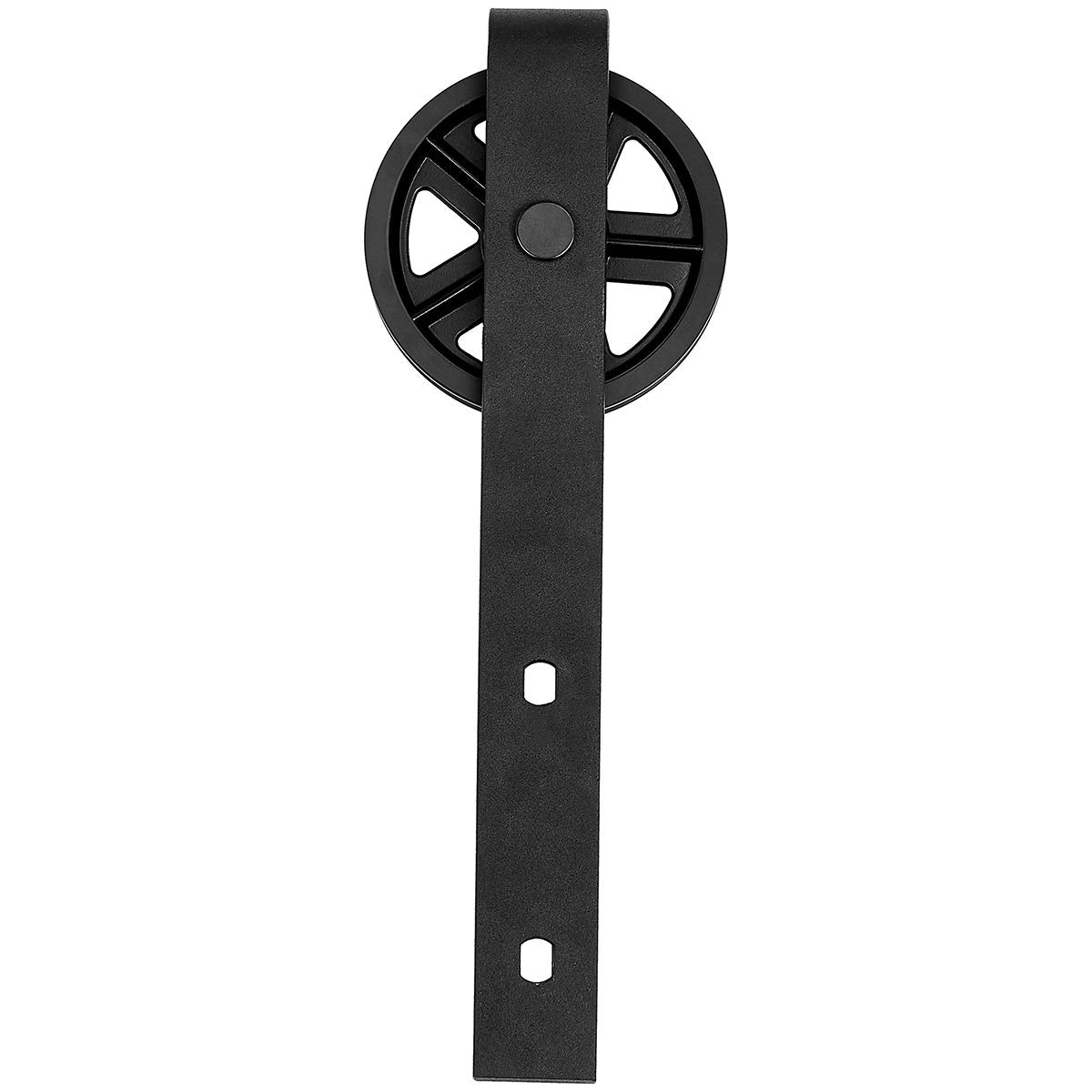 Amazon Basics 6.6 ft Heavy Duty Sliding Barn Door Hardware Kit, Sturdy Big Wheel Design, Easy to Install, Fits 36"-40" Wide Panel, 1-3/8 to 1-3/4 inches Thickness, Black
