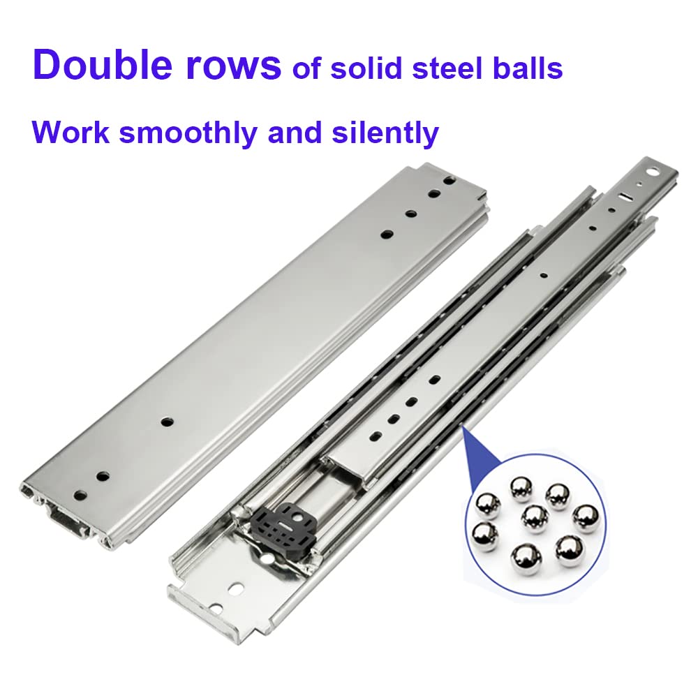 Betesy Hardware 1 Pair of 60 Inch 500LB Load Capacity Heavy Duty Drawer Slides Full Extension Side Mount Ball Bearing Drawer Rails