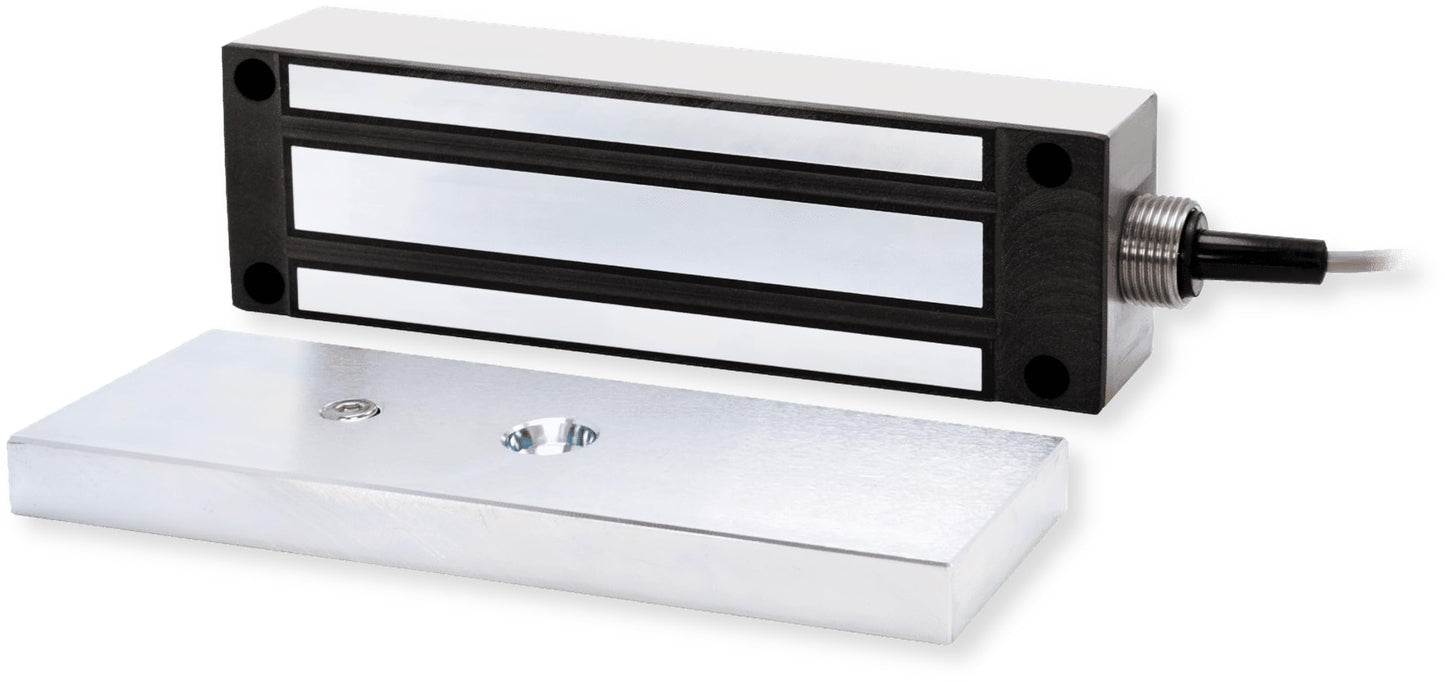 Seco-Larm E-942FC-1300 Electromagnetic Gate Lock, 1200lb Holding Force, Face-Mount, 12V/24VDC Selectable, Stainless Steel, IP67 Waterproof Outdoor Maglock, Access Control