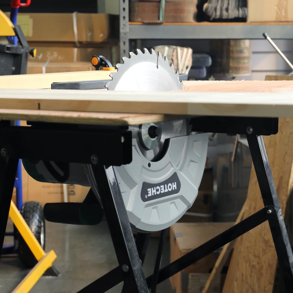 Hoteche 10-Inch Compact Portable Table Saw with Saw Blade for Desktop Use