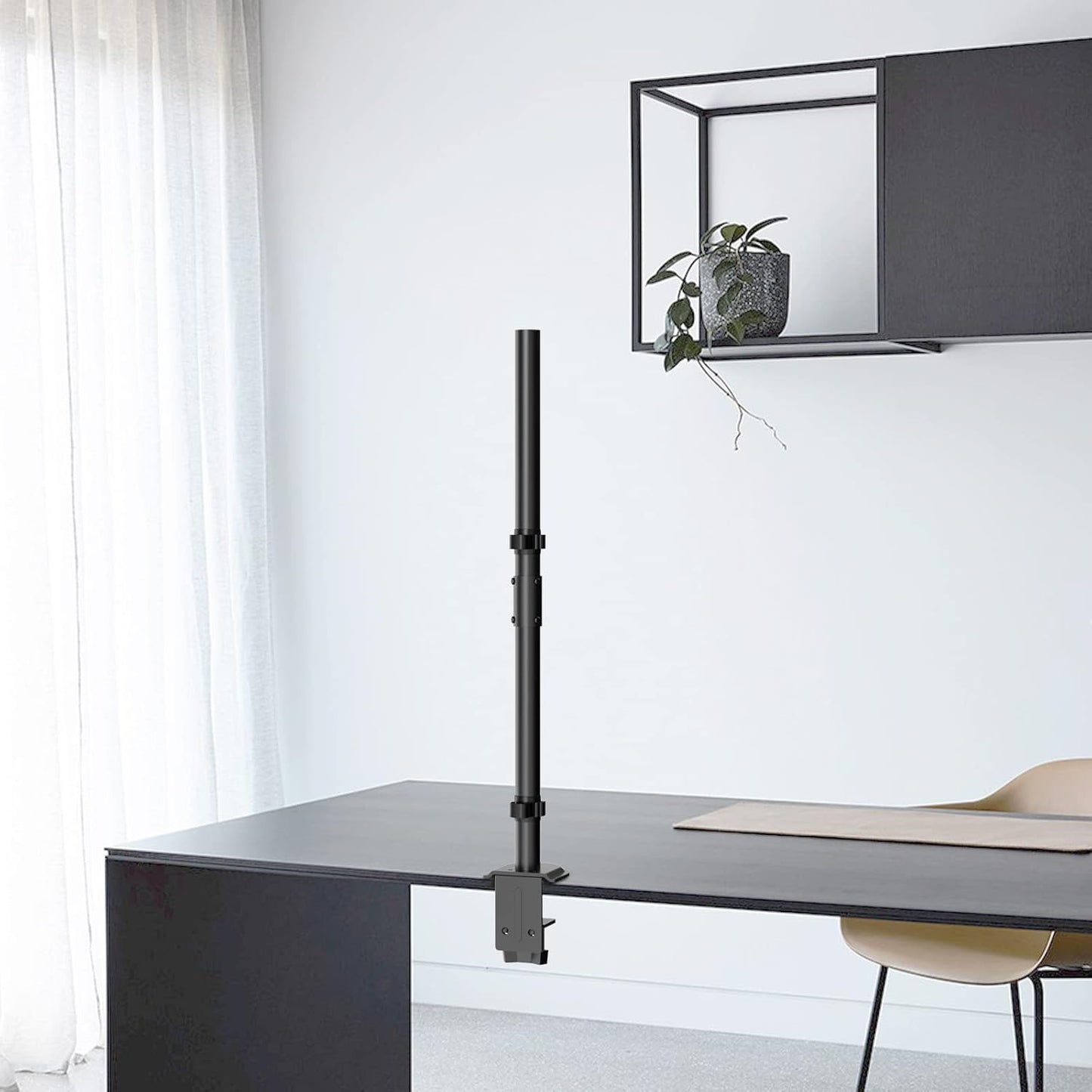 WORLDLIFT 2-Section 31.6 inches Grommet Steel Extra Tall Monitor Stand Pole - Sturdy Center Pole Only for Monitor Arm