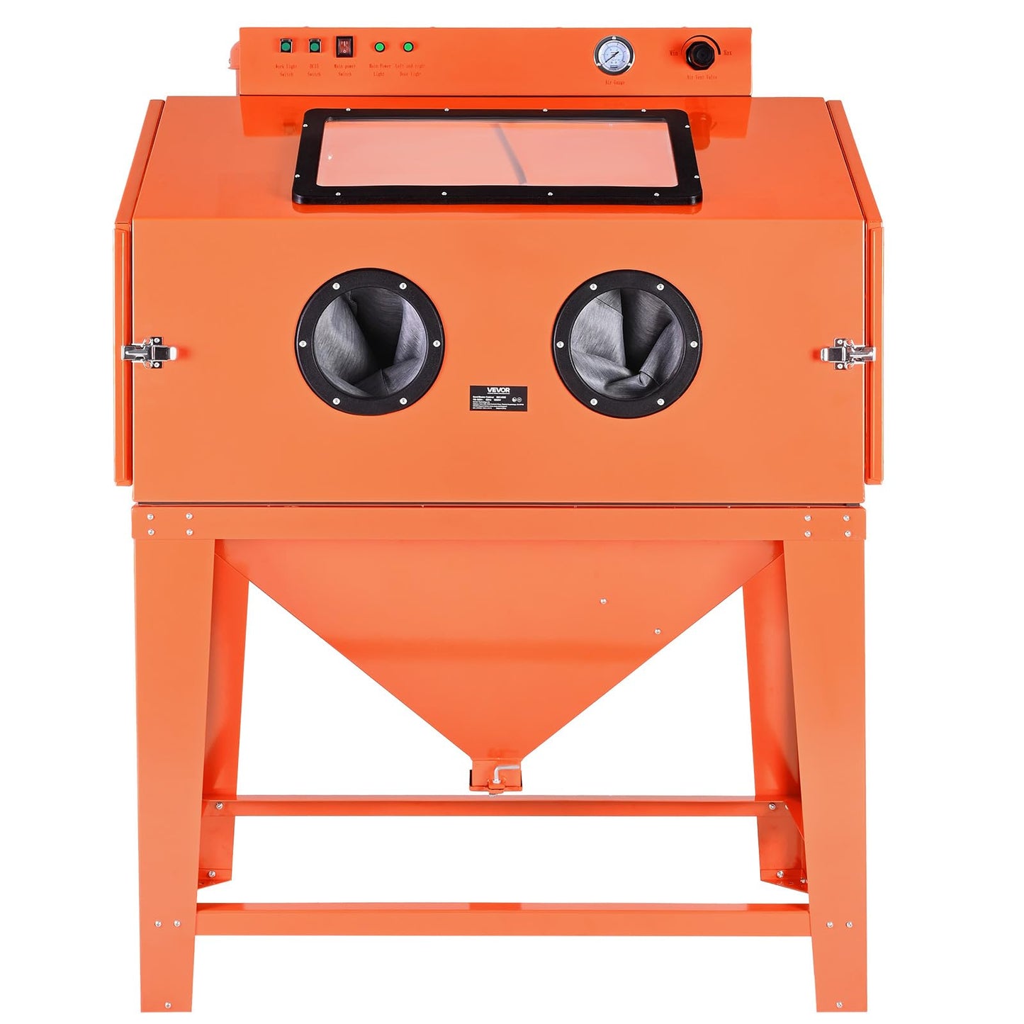 VEVOR Heavy Duty Sandblasting Cabinet Kit, Industrial-Grade Steel Sand Blasting Cabinet with Dual Blasting Guns & 1.6HP Dust Collector for Oversized Parts Surface Finishing, Rust Removal