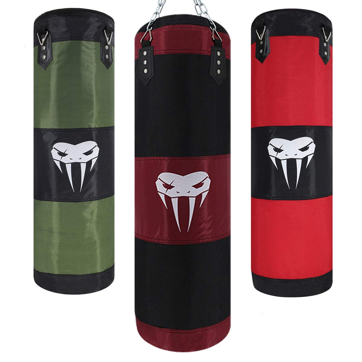 SOTF Heavy Bag Boxing Set Punching Bags for Adults Heavy Duty Hanging Punching Bag Unfilled Black Length 100cm