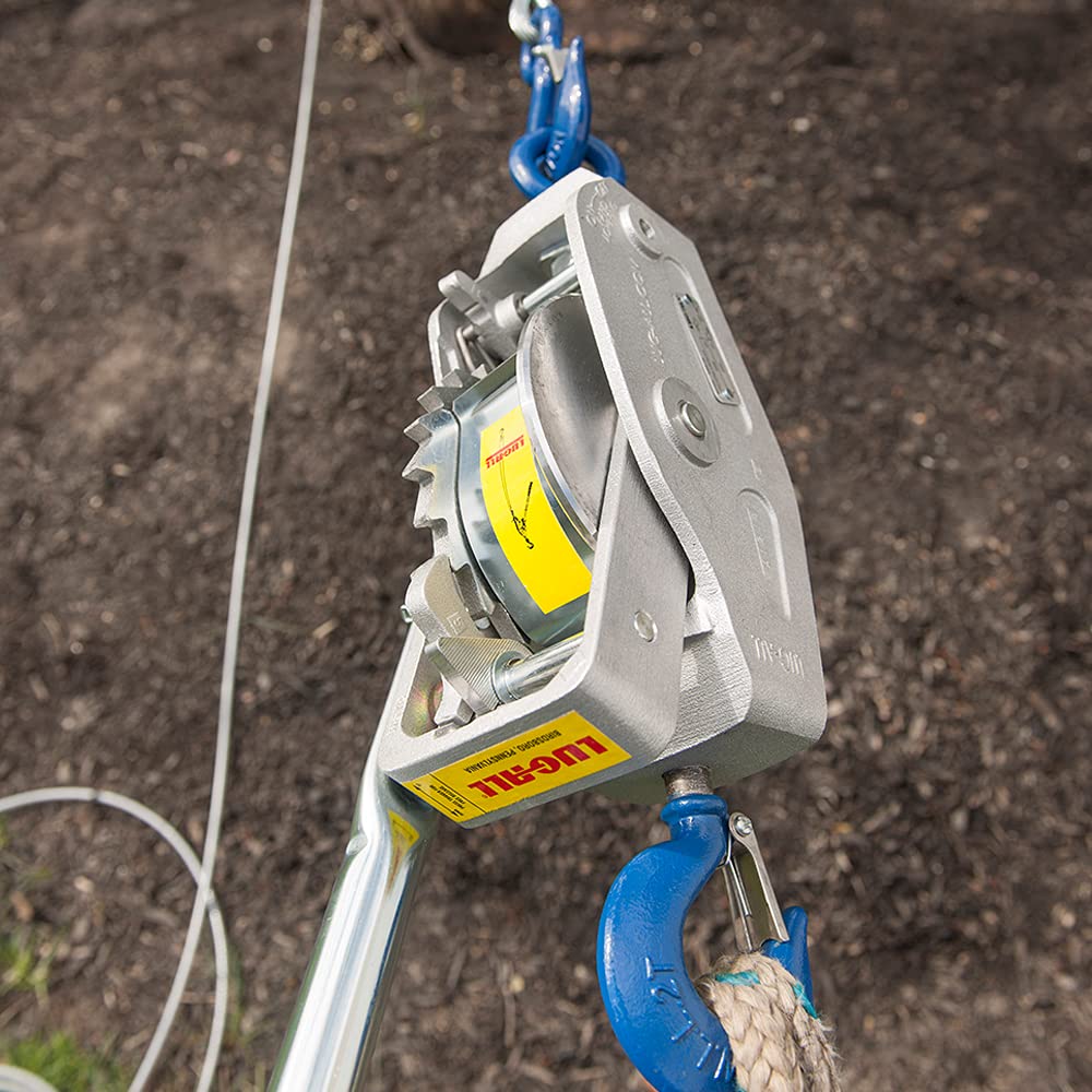 Lug-All 4000-20 Industrial-Grade Cable Come Along Ratchet Winch Hoist Featuring Double or Single Line Lift Capabilities With 2 Ton Capacity