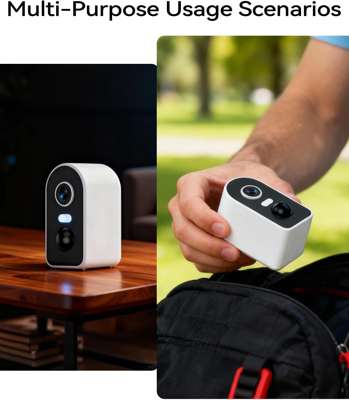 KKB 2K 2.4G iCam365 2 Security Cameras Wireless Outdoor, Magnetic Mount, WiFi Battery Powered Camera for Home Security