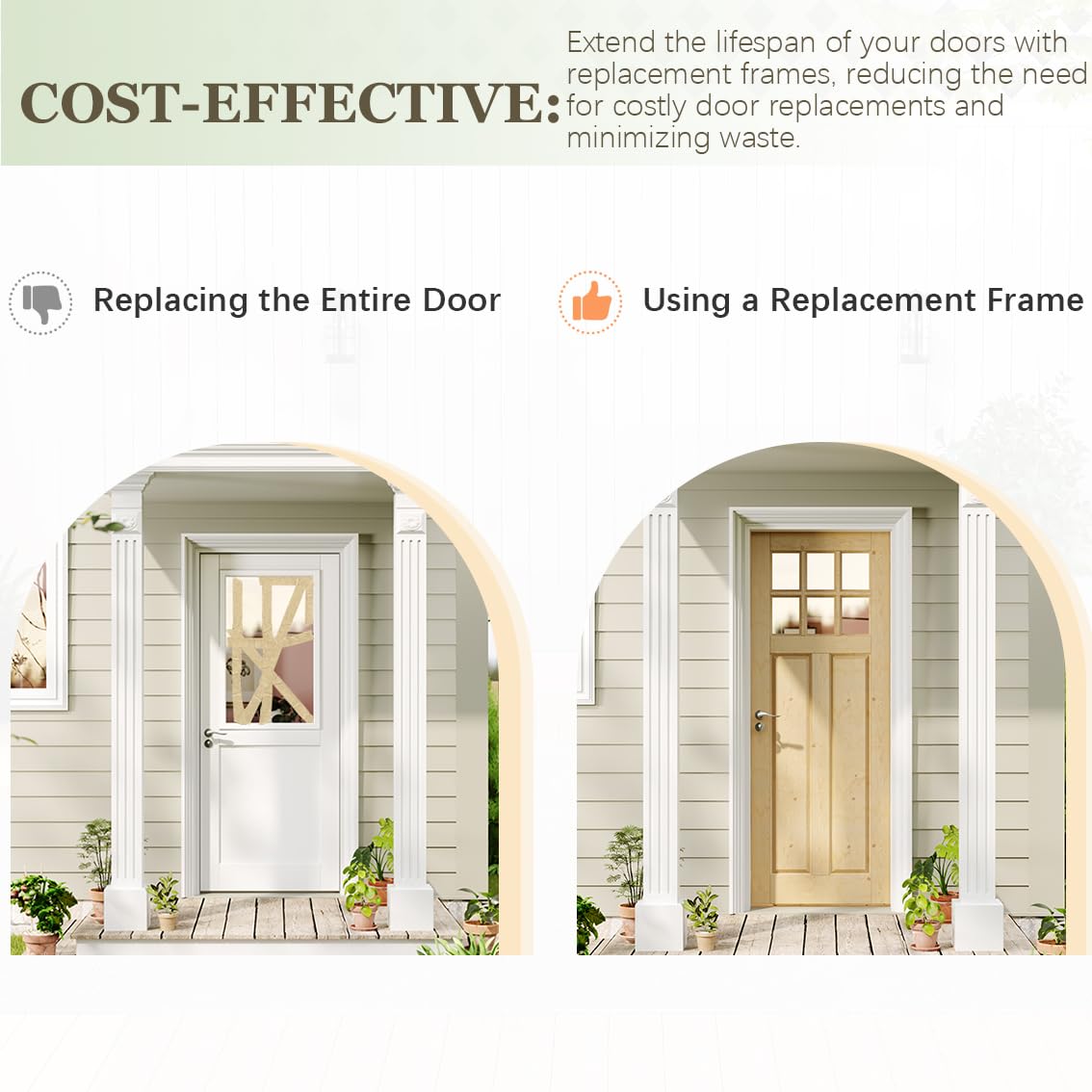 Lakenyon Front Door 30" x 80", 6-Lite Clear Glass Exterior Prehung Door, Left-Hand Inswing Entry Door, Solid Wood Frame, Door Slab + Prehung Door Jamb Kit with 4 Black Hinges, Waterproof Primer