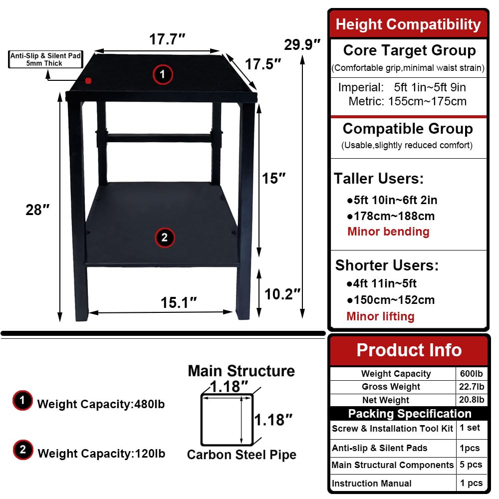 OGODU Heavy Duty Stationary Dumbbell Stand β 600-800 lbs Capacity, 2-Tier/3-Tier Extra Large Storage Rack, Fits Most Adjustable Dumbbells and Kettlebells, Anti-Tip Safety Base, Non-Slip Floor Pads, Heavy Duty Construction for Home Gym, Garage, Commercial