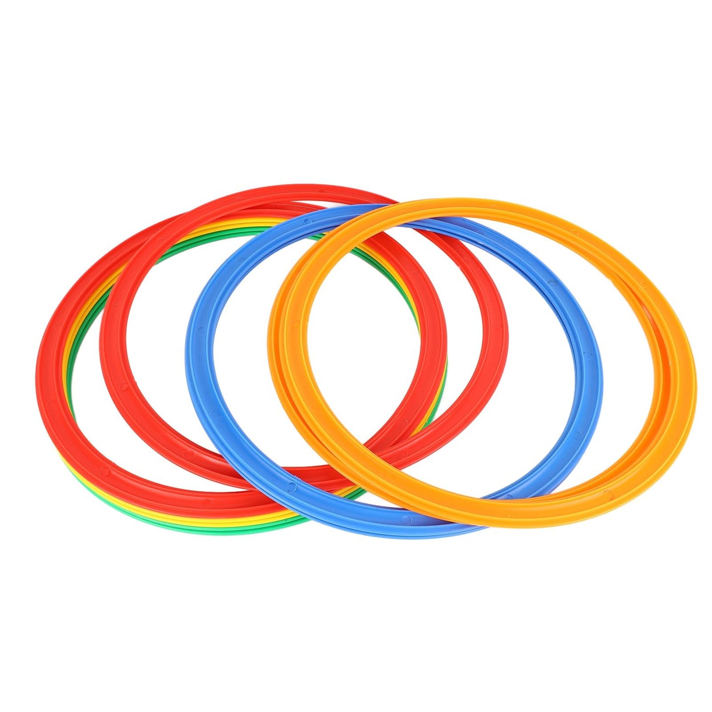 NOENNULL Hopscotch Rings, 10PCS Plastic Round Hoops with 10 Connectors for Toddlers Gross Motor Skills, 11 Inch Indoor Outdoor Agility Rings for Kids Playground Obstacle Course