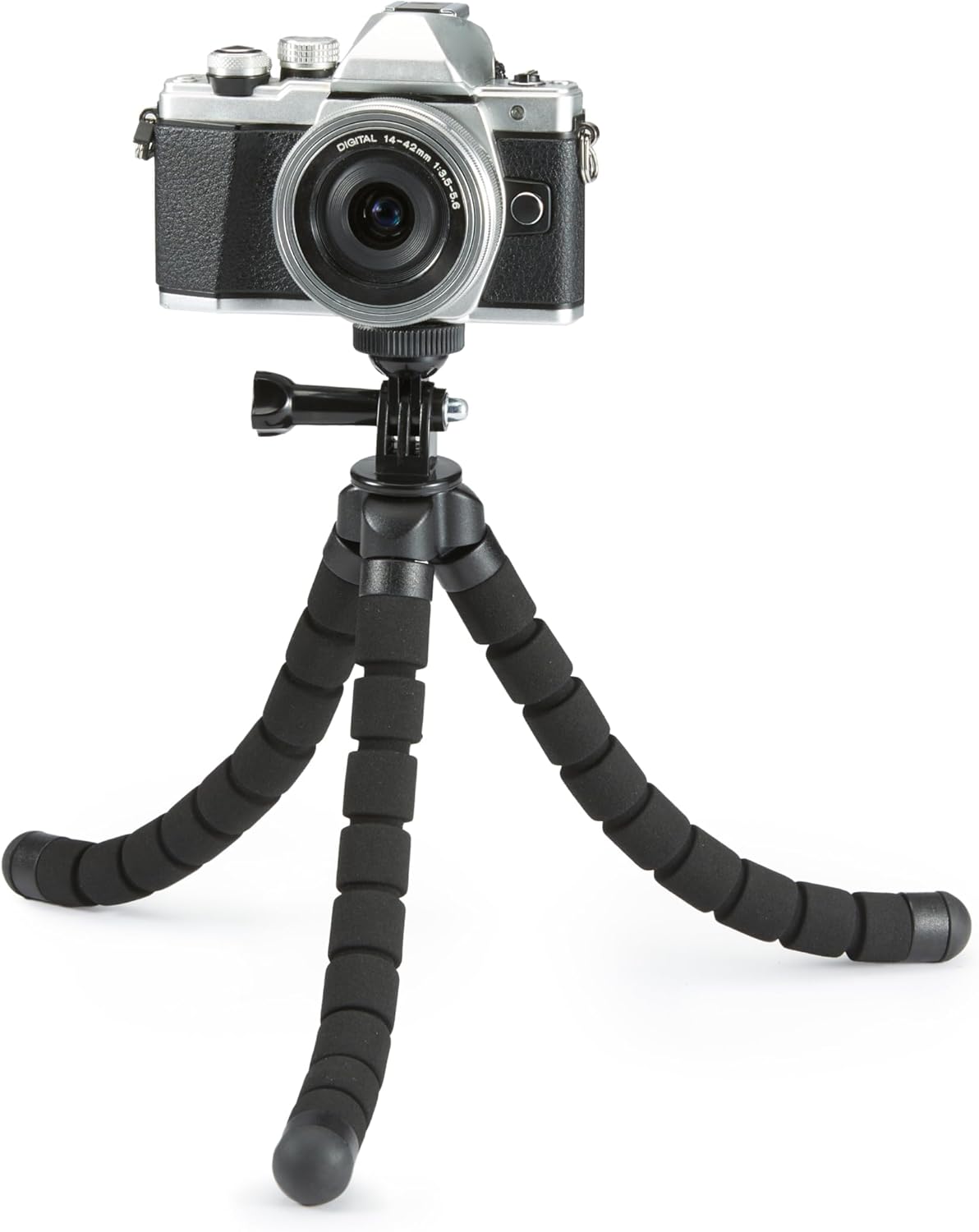 Amazon Basics 10-inch, Portable and Flexible Tripod with Wireless Remote and Smartphone Clamp, Black