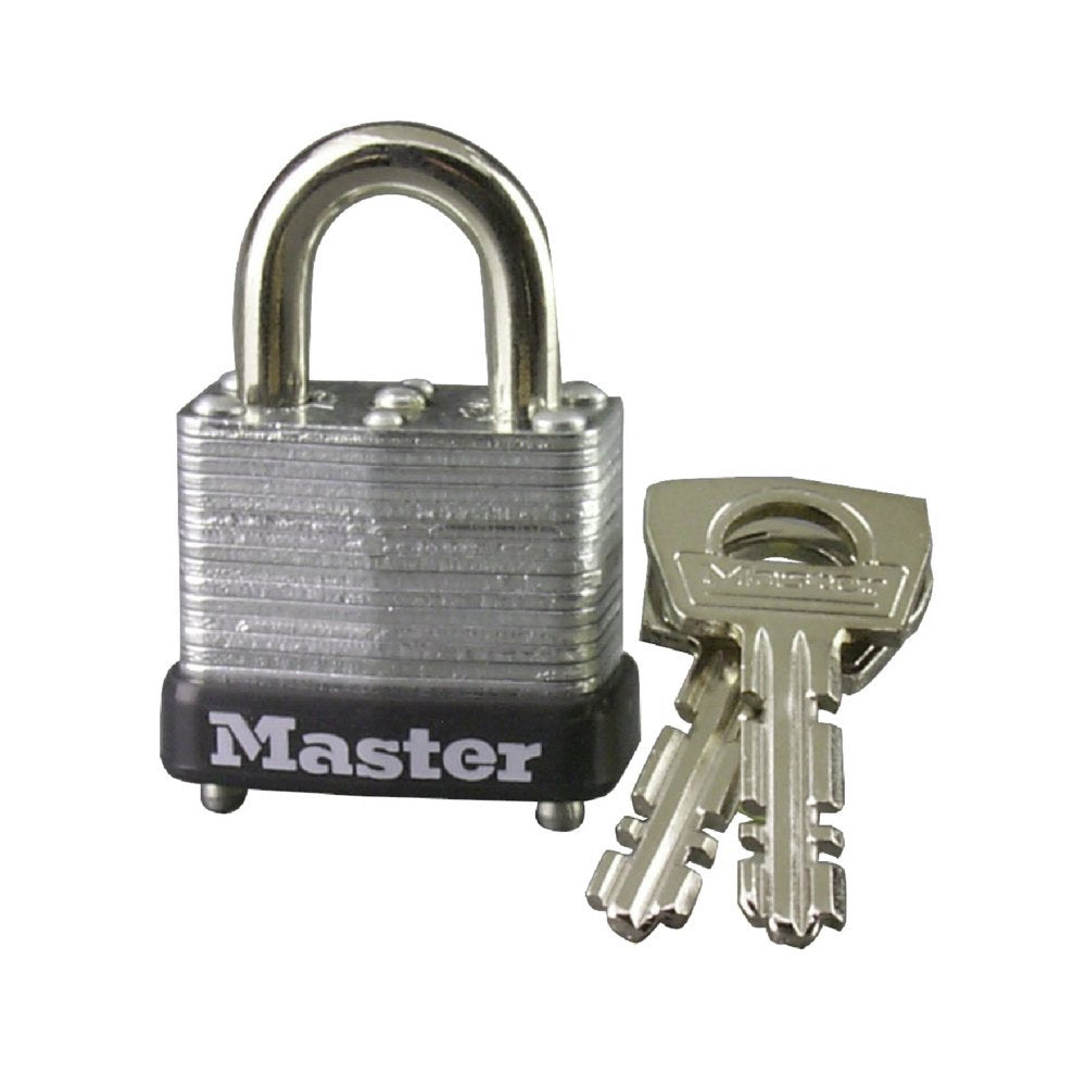 Master Lock 8596D Laminated Steel Padlock with Key, Warded Lock