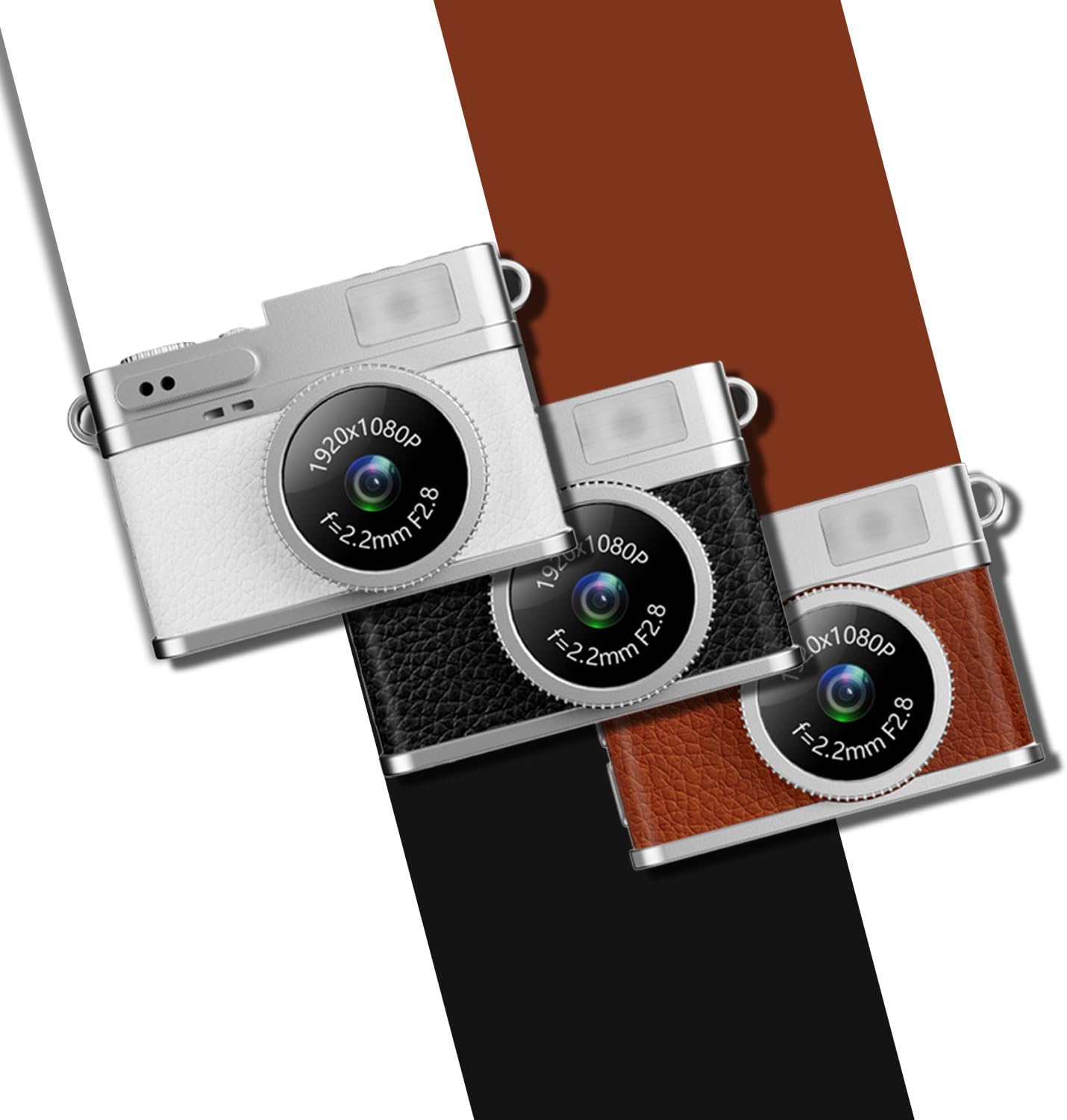 LKT 1080P 32GB Mini Keychain Camera with Card & OTG Adapter, Portable Pocket Digital Camera with Retro Filters
