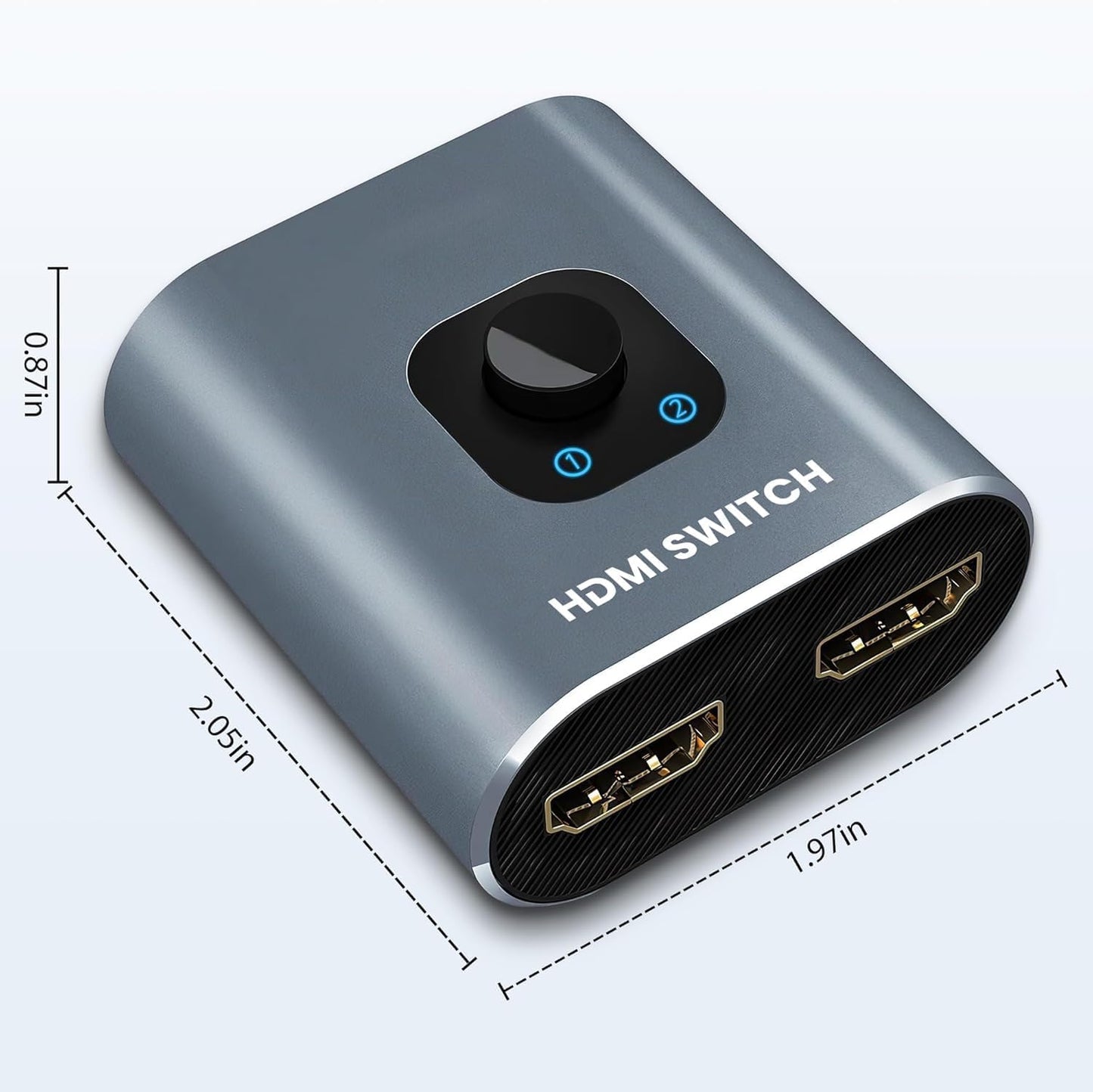 SCSXGO 4k@60hz 2 1 PS5/4/3 HDMI Switch Splitter, Aluminum Bidirectional HDMI Switcher in Out, Manual HDMI Hub Supports