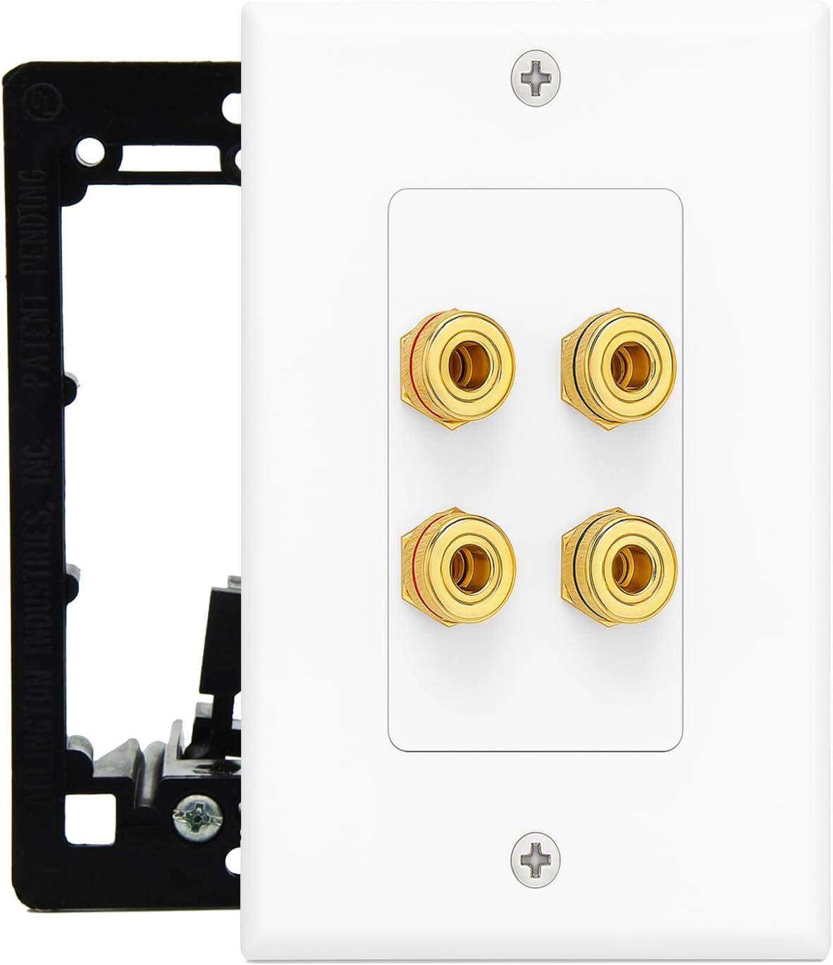 2 Setup DIYTECH Speaker Wall Plate, Home Theater Wall Plate, Gold Plated Binding Posts, for Home Theater
