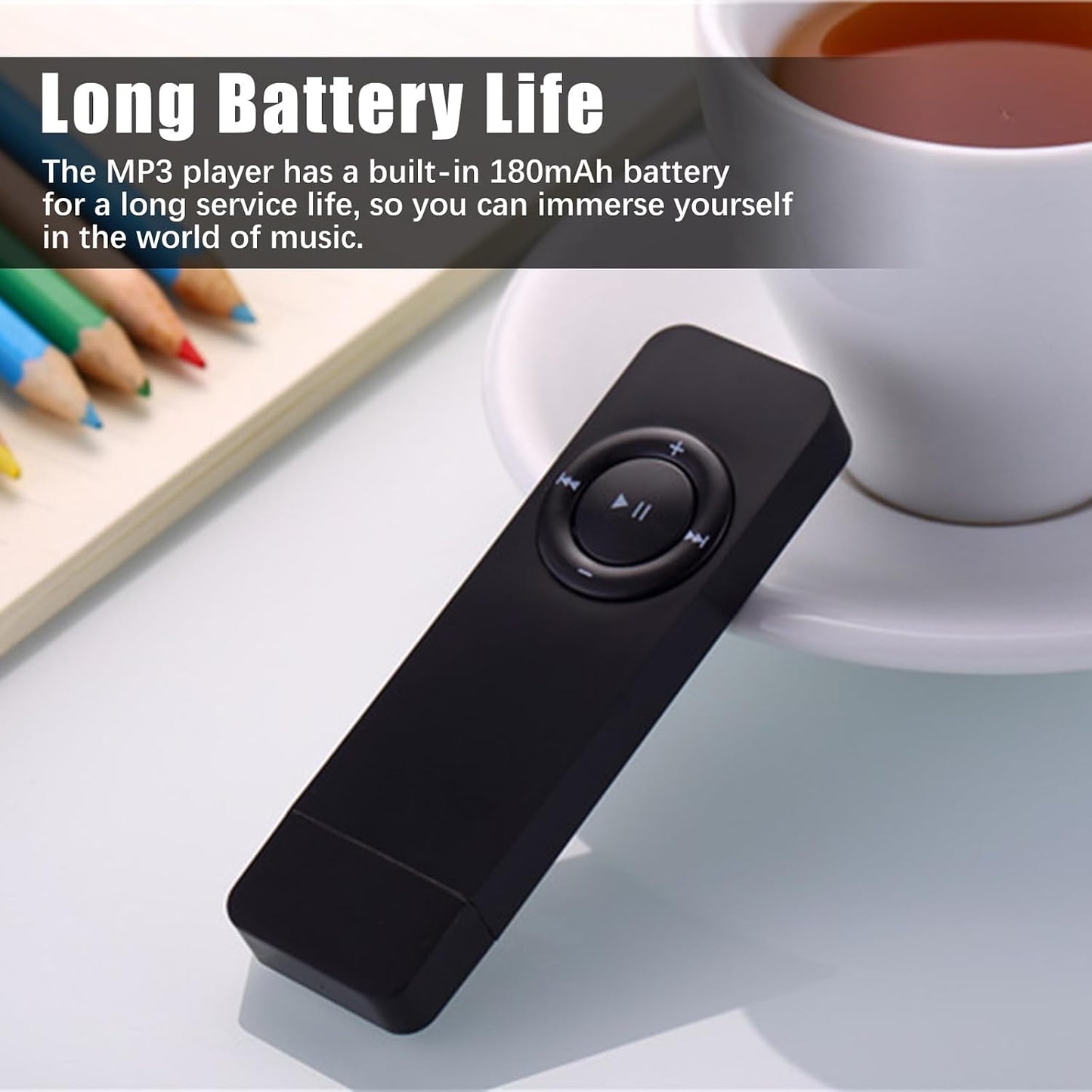 Flylin MP3 MP3 MP3 Headset USB Player, Digital Lossless Music Player HiFi Sound Music Player with for Students Kids