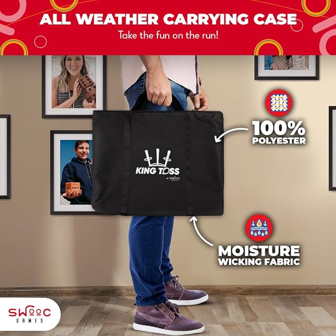 SWOOC Games - King Toss™ | Giant Ring Toss Game for Kids and Adults (4ft x 4ft) | Weatherproof Giant Outdoor Games for Adults and Family | Backyard Activities | Outside Yard & Lawn Game | Beach Fun