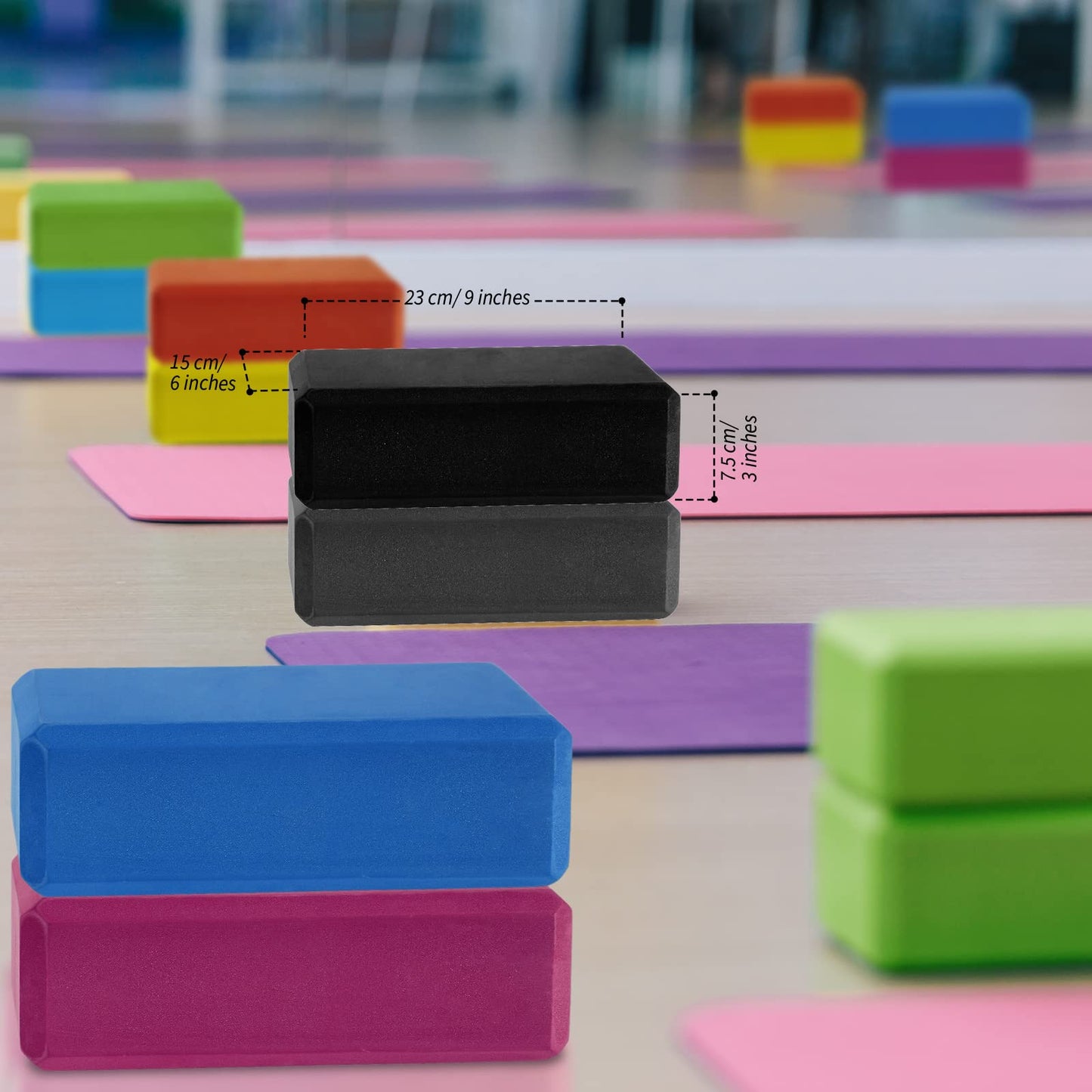10 Pcs Foam EVA Yoga Blocks Lightweight Yoga Bricks Non Slip Supportive Foam Blocks Yoga Prop Accessories for Yoga, Pilates, Stretching and Meditation, Women Men Yogi Yoga Beginners (Mixed Colors)