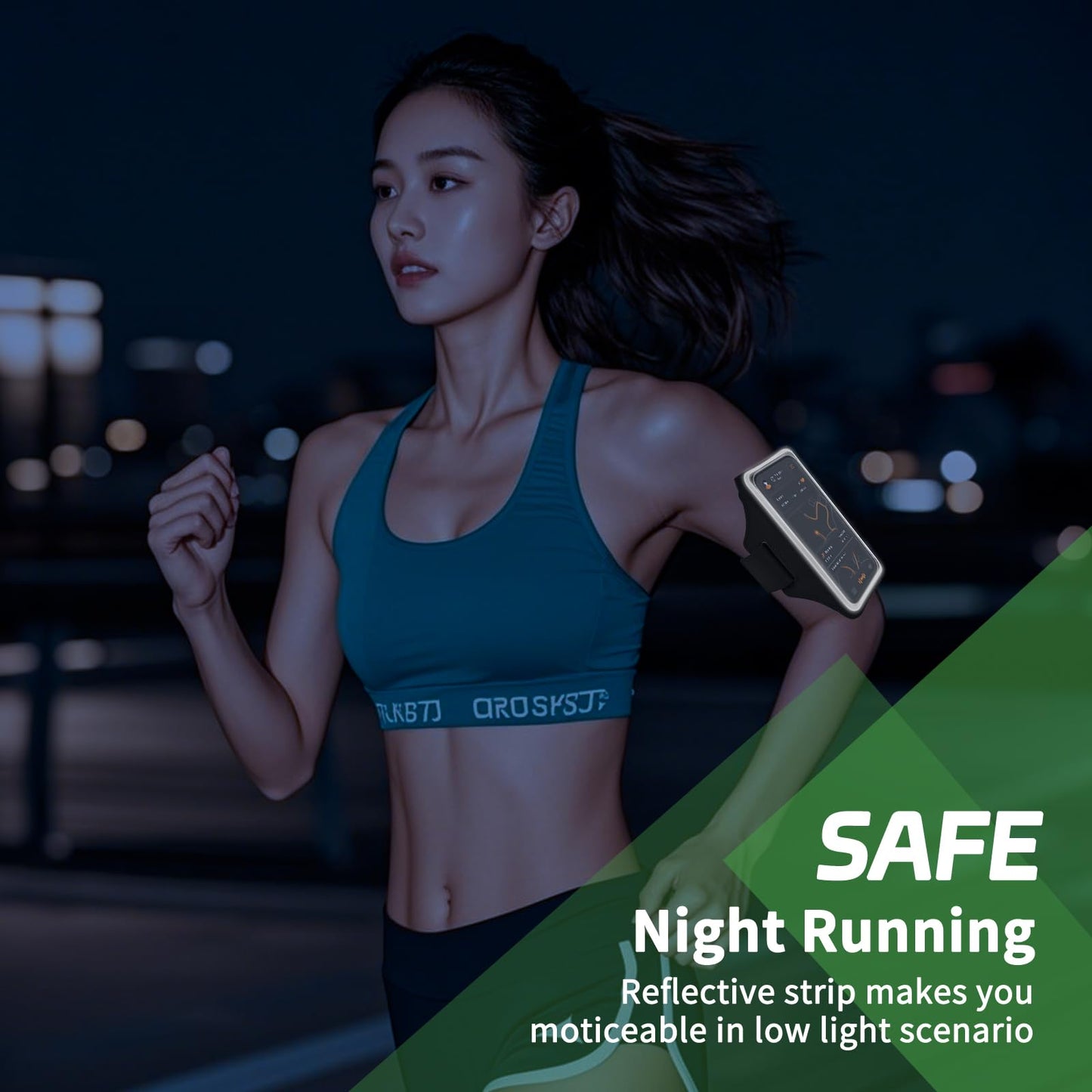 Kebrela Running Armband with Earphone Bag for iPhone 16/15/14 Max/Pro/Plus & Galaxy S20/S10, Touchscreen Compatible, Phone Holder for Running with Card Slot & Key Pockets, Fit Up to 6.9 Phone