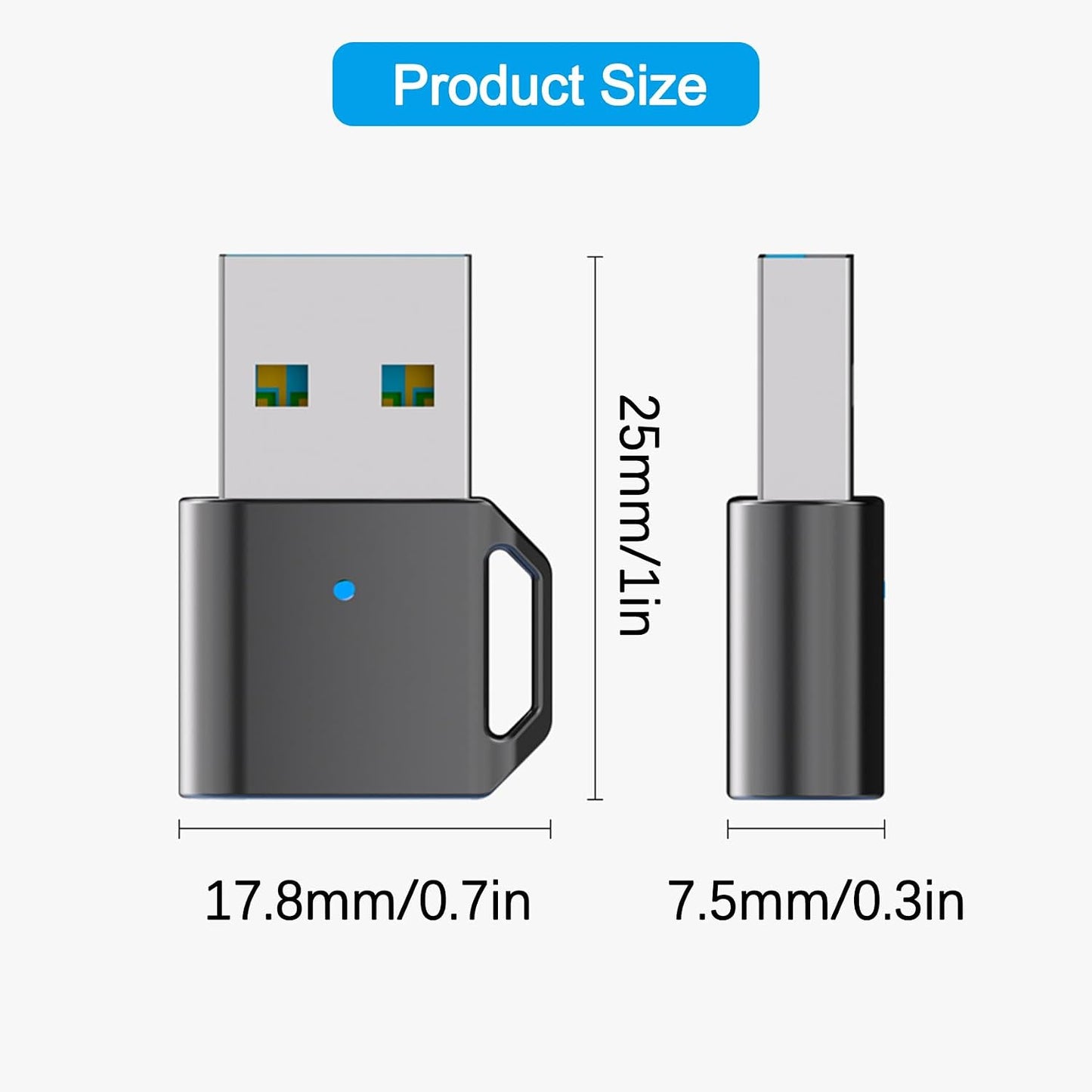 HATMINI 3.1 USB to USB C Adapter USB A to C Adapter Fast Transfer, Zinc Alloy USB to USB C Adapter for MacBook, Ipad