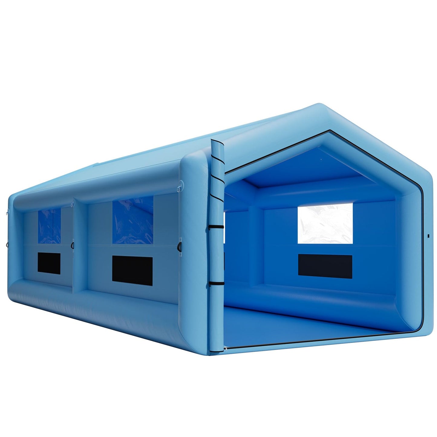 VEVOR Inflatable Paint Booth, 39.37 x 16.40 x 13.12 ft, Inflatable Spray Booth with 950W+1100W Blowers, Air Filter System, Triangular Roof, for Painting Car, Truck, Furniture, Automotive Sheet Metal