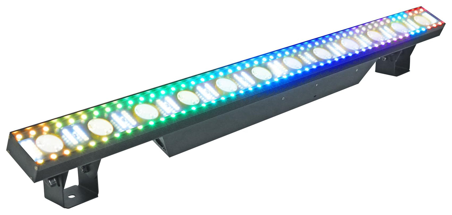 Rockville Pixel Hybrid Pack 6 Battery Powered Bar Wash/Strobe/Blinder Light Strips, RGB 5050 LEDs, Wireless DMX, Custom IR Remote, 10-Hour Battery, Charging Case, for DJs and Stage Lighting