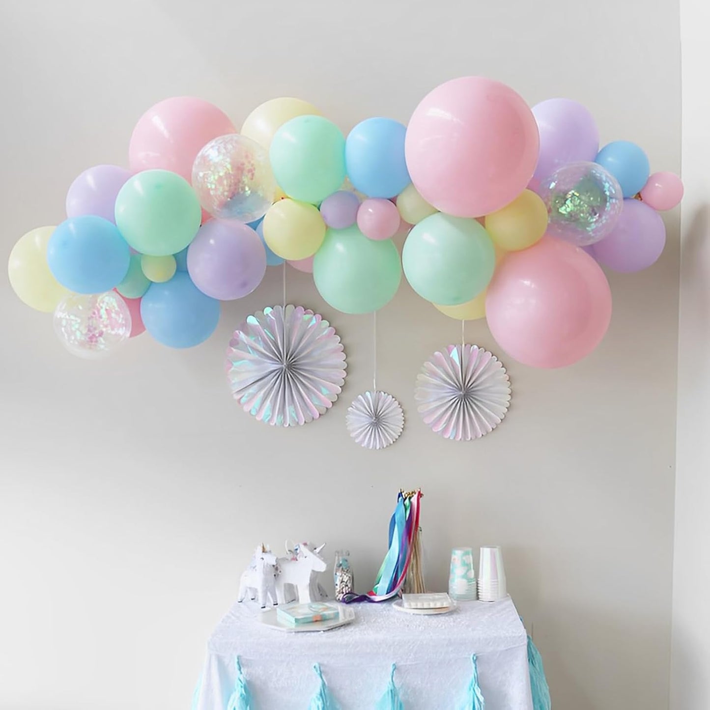 Voircoloria 110pcs Pastel Balloons - 12-Inch Macaron Latex Party Balloons for Celebrations & Events