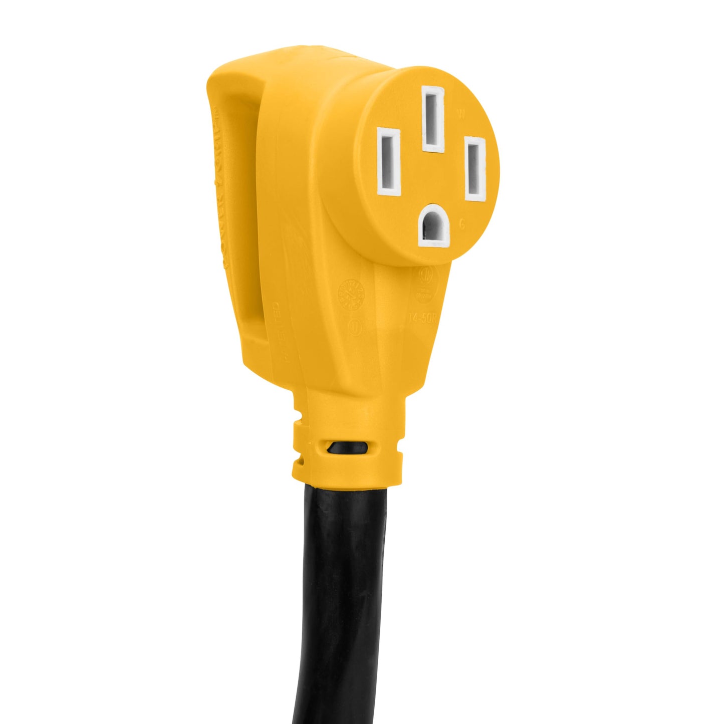 Camco Power Grip 30-Ft 50-Amp Camper/RV Extension Cord - Features Copper 6/3 + 8/1-Gauge Wires for Superior Conductivity - Rated for 125/250 V/12,500 W - Coated w/Heat-Resilient PVC (55195)