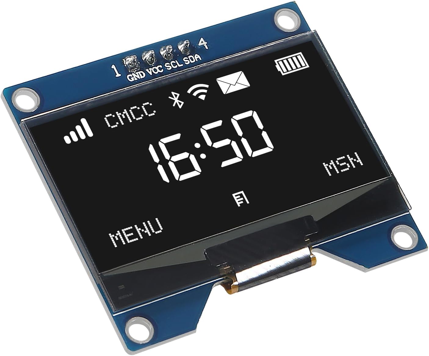 JUZITAO 2PCS 1.54 Inch 12864 128x64 SSD1309 OLED Module White Driver IIC Serial Display Board Module for Raspberry