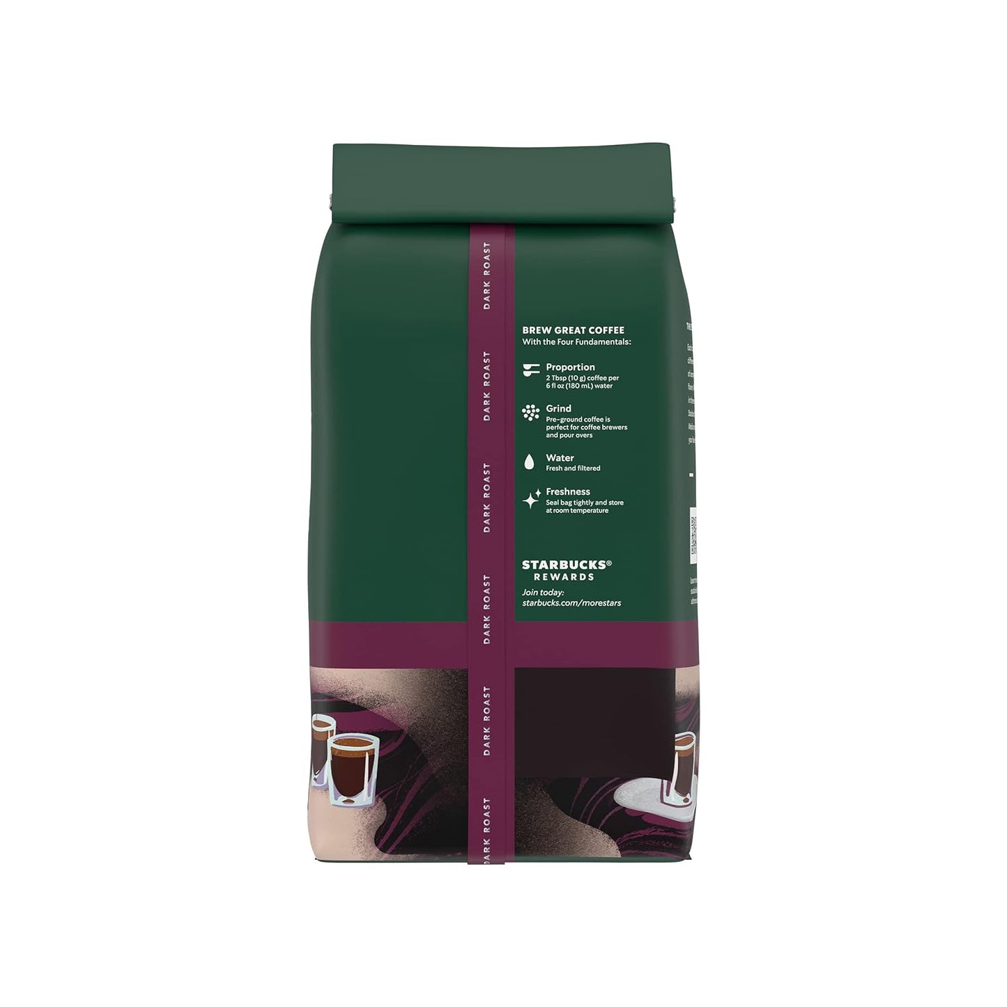 STARBUCKS® Espresso Roast Ground Coffee - Rich Flavor, 28oz (4 Bags)
