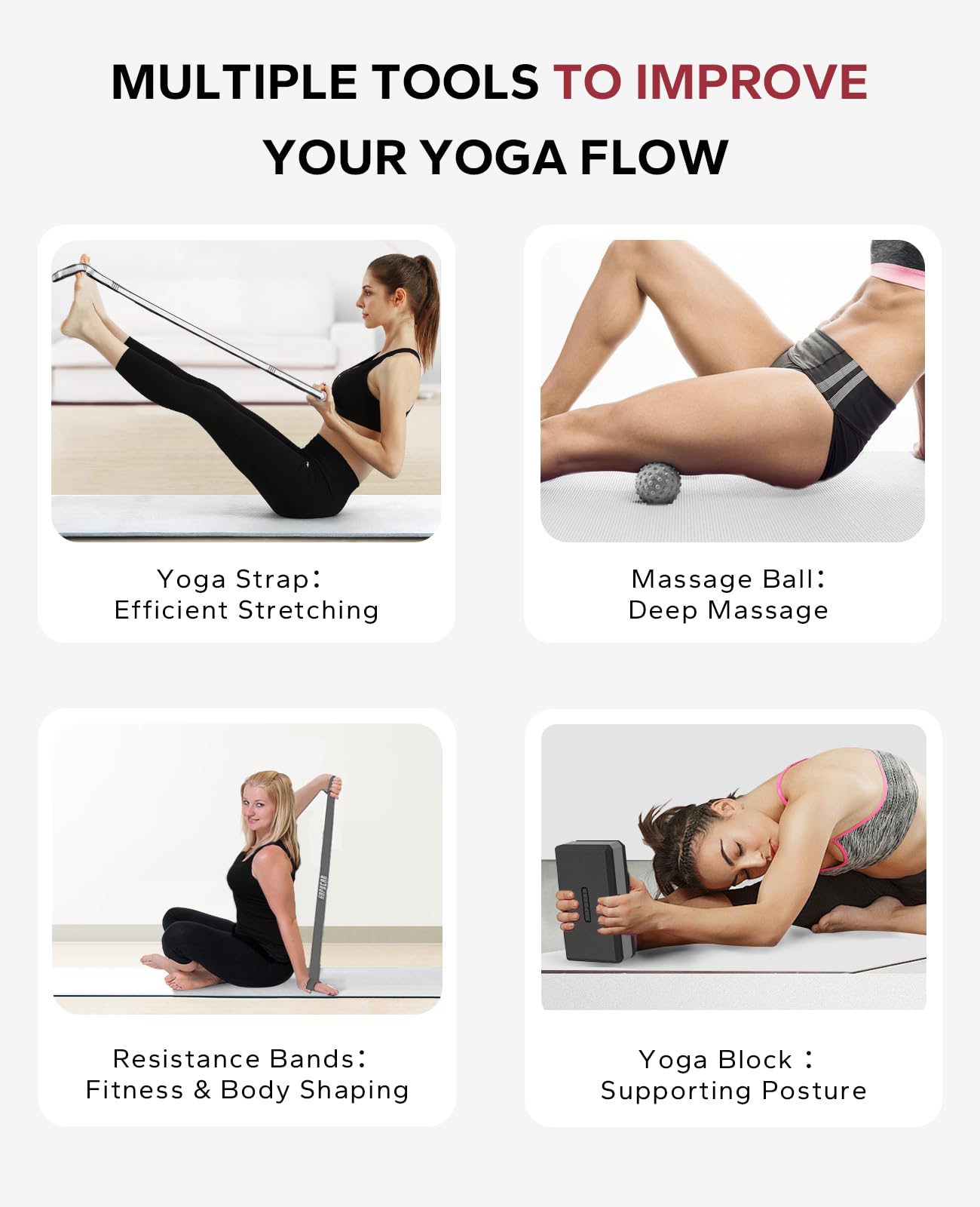 HAPBEAR Yoga Blocks 2 Pack - 9x6x3in High-Density EVA Foam with Non-Slip Textured Surface, Supportive for Deep Stretching & Lightweight - Ideal for Yoga, Pilates - Black