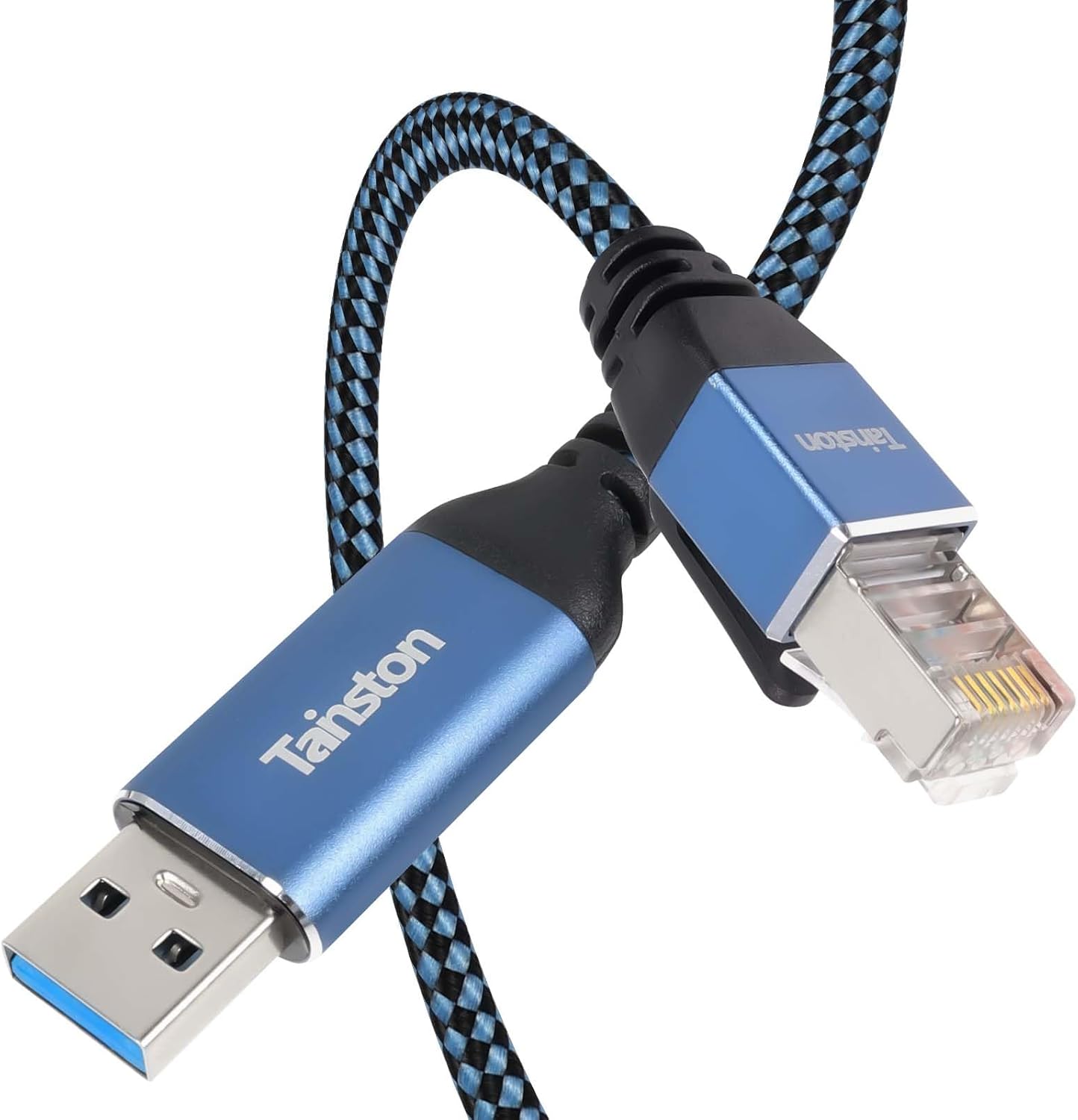 10Ft USB3.0 RJ45 Cable,USB3.0 USB to Ethernet Cable, A to A to Gigabit Ethernet Cable Compatible Laptop, PC, Switch