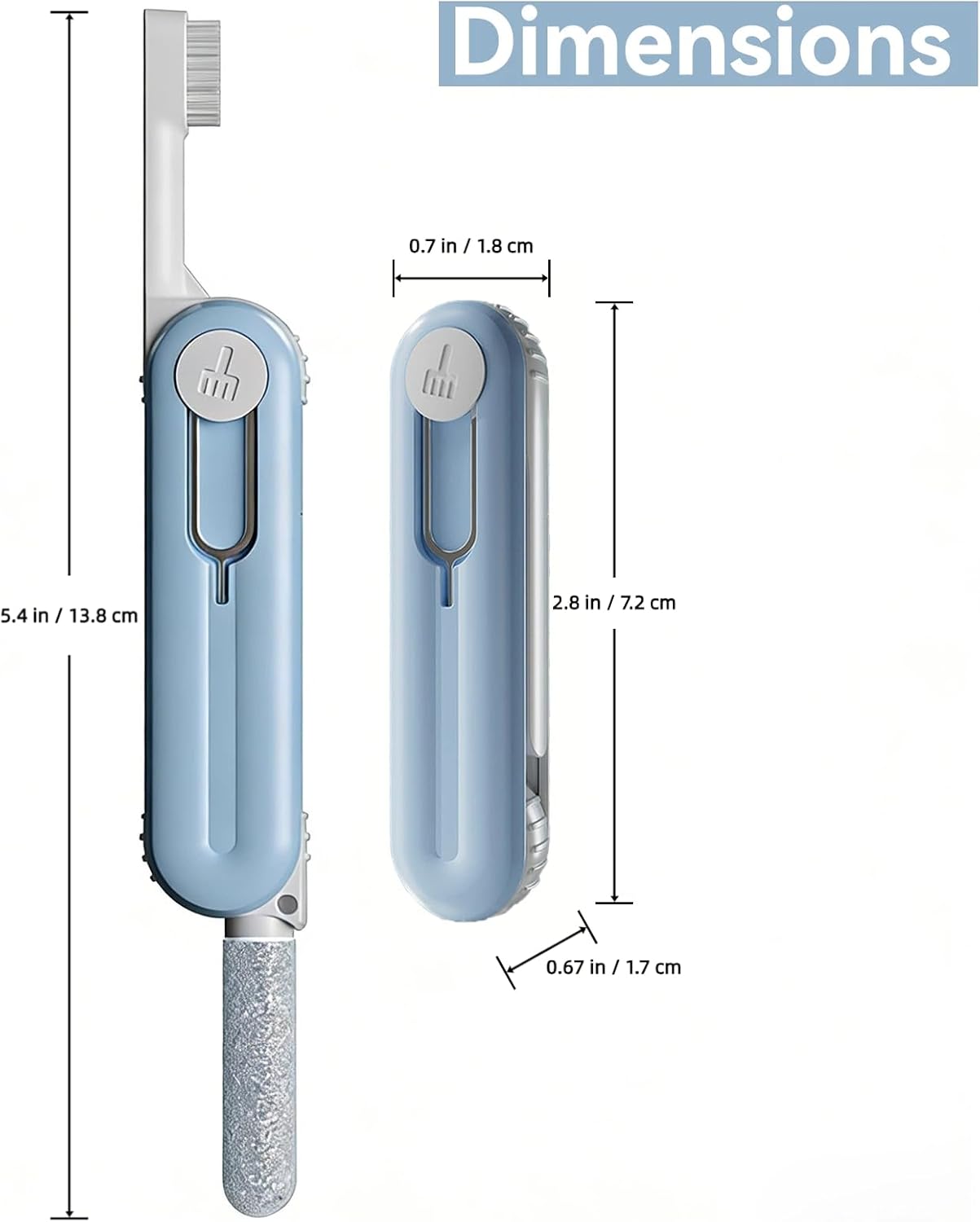 3-in-1 2.8in Electronic Cleaning Kit for Earbuds Phone, Cleaner Tool with High-Density Brush SIM Ejection Pin, Portable