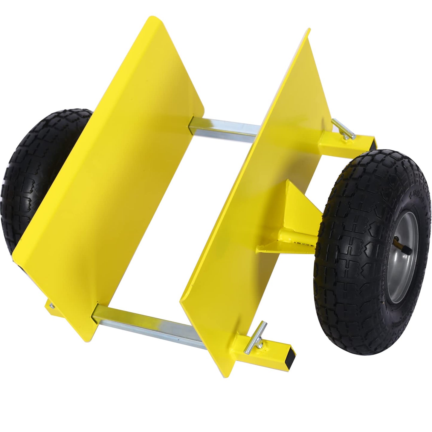 Heavy Duty Panel Dolly, Metal Panel Dolly with 10" Pneumatic Wheels Heavy Duty All Terrain Moving Cart with Adjustable Clamp Grip for Drywall Sheet Heavy Appliance & Material Handling Cart Yellow