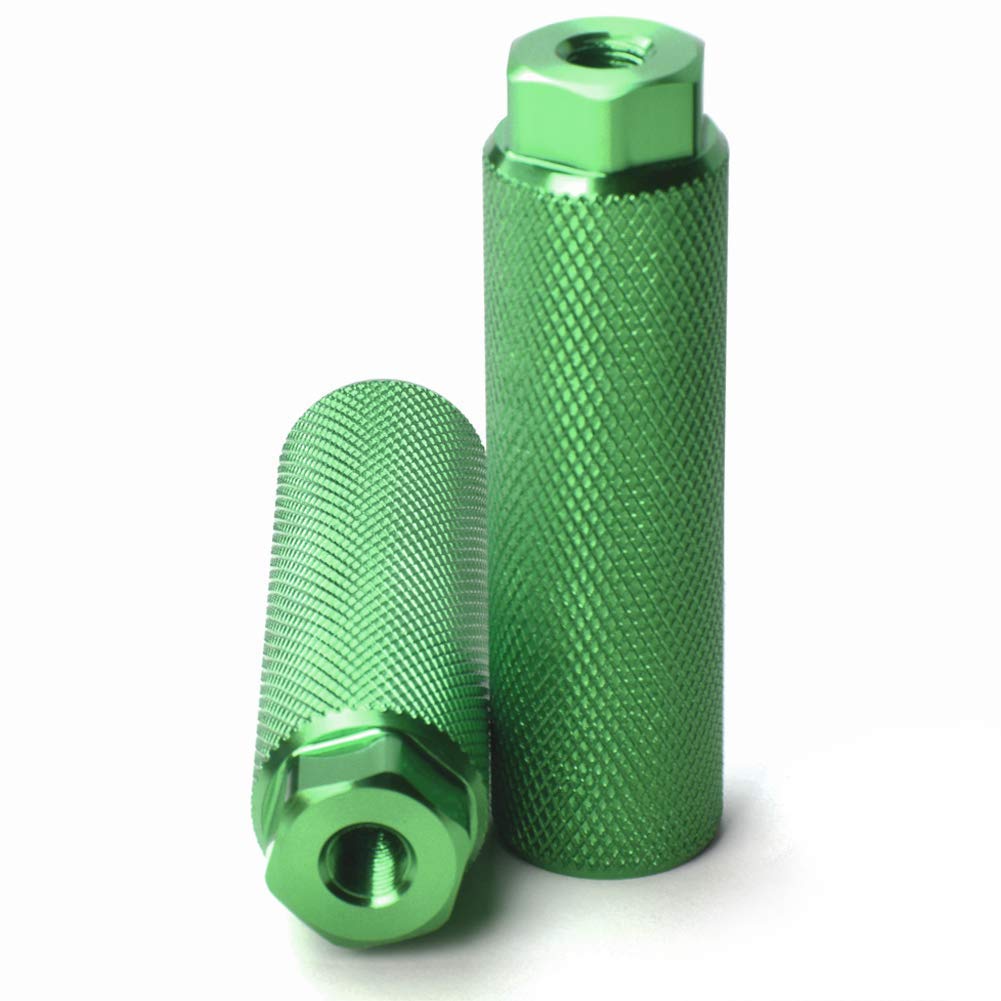 Vuwuma Amotor Bike Pegs Aluminum Alloy Anti-Skid Lead Foot Bicycle Pegs BMX Pegs for Mountain Bike Cycling Rear Stunt Pegs Fit 3/8 inch Axles (Green) 11