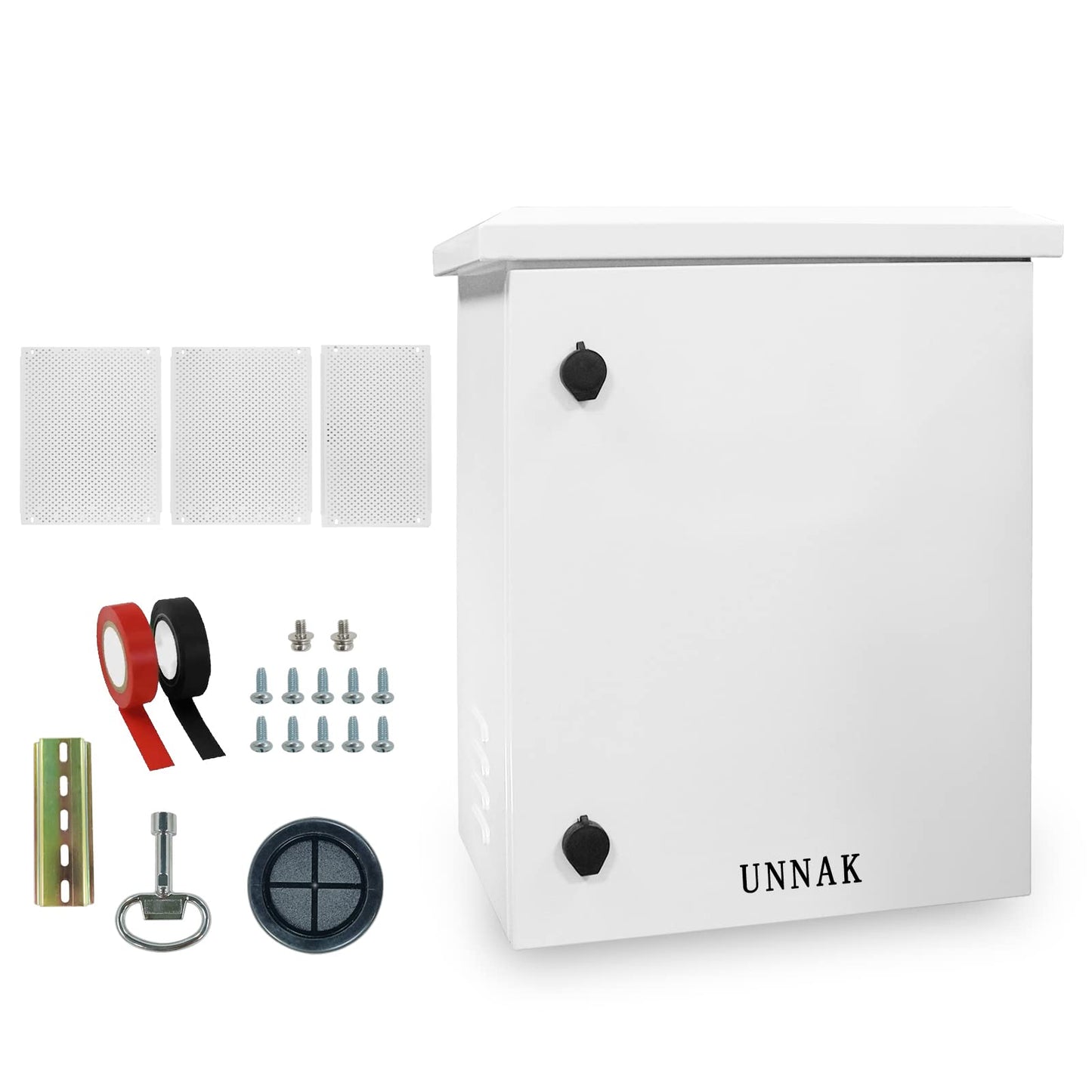 Outdoor nema Enclosure Electrical Box - 23.6x19.7x11.8 Weatherproof Network Exterior Box Ventilated Enclosure hinged Outdoor Galvanized Electrical Ventilation Design(600 * 500 * 300mm)