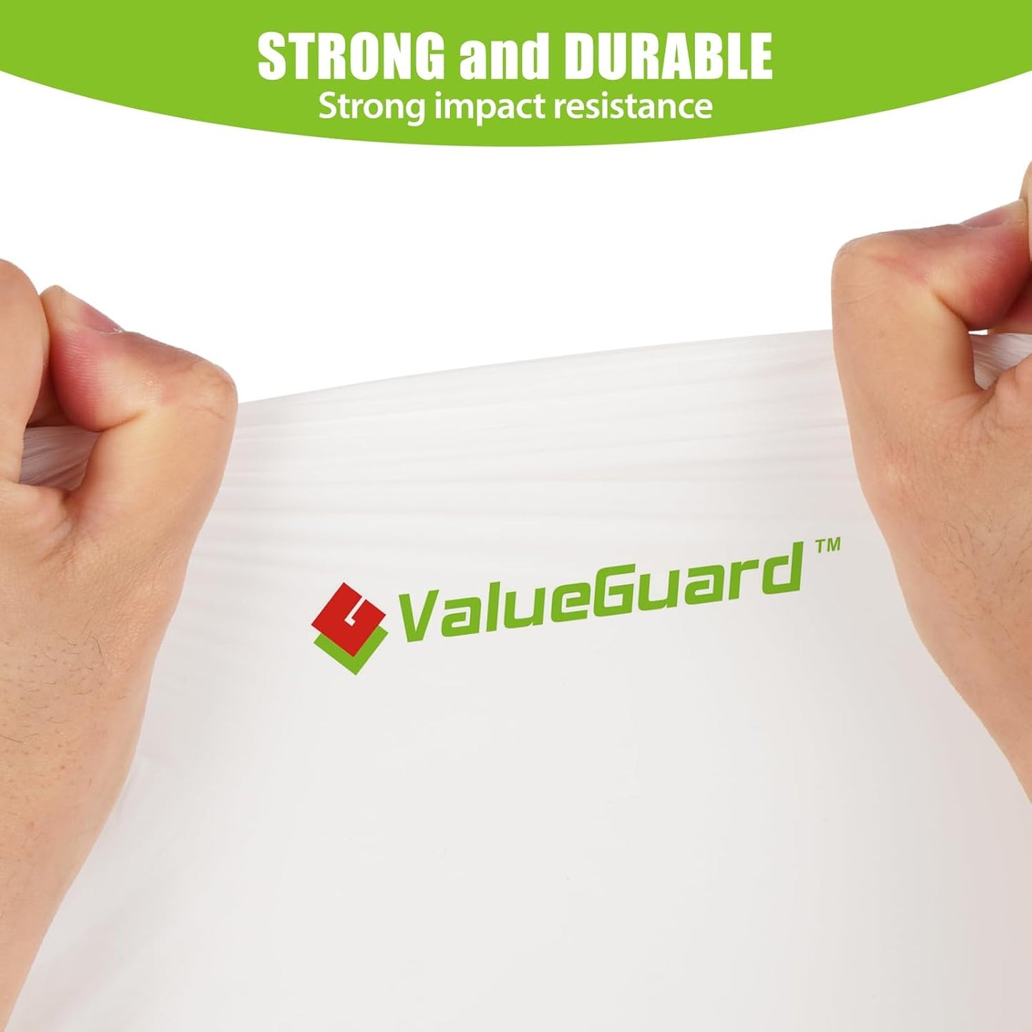 ValueGuard 13 Gallon Tall Drawstring Trash Bags - 100% Recycled Waste Bags for Kitchen & Office (300 Count)