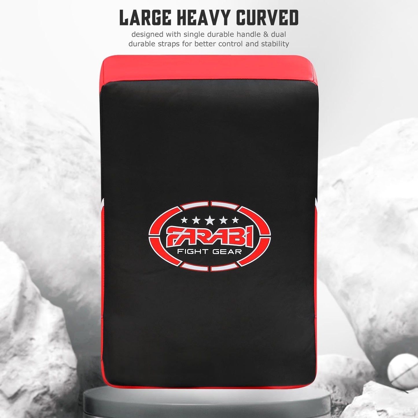 Farabi Quad Boxing MMA Muay Thai Martial Arts Hook & Jab Punch Kick Pads MMA Target Focus Punching Mitts Thai Strike Training Kick Shield Kicking Target mitt Kick Strike pad (Red Black)