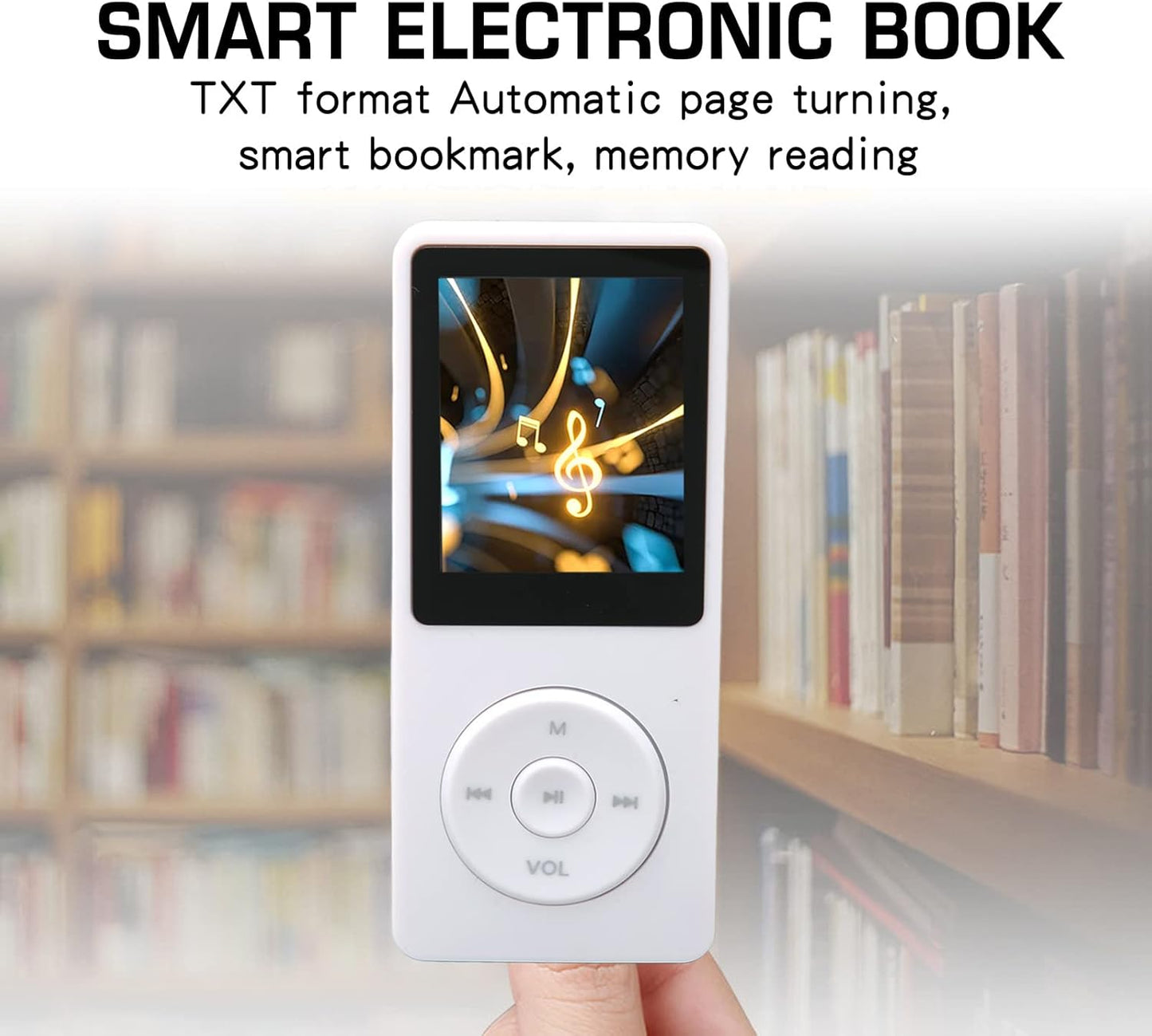 Zopsc MP3 MP4 8GB 64GB 30 Player, Memory Expandable, Hour Playback Lossless Sound, Lightweight Portable White