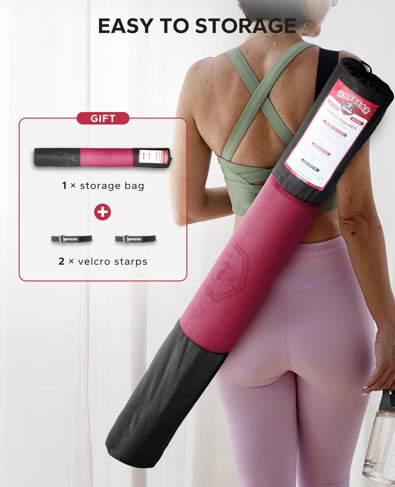 HAPBEAR Extra Large Yoga Mat - 72"x48"x6mm (1/4 inch), Non-Slip, Durable,Thick Wide Exercise Mat for Home Workouts, Yoga, Pilates, Stretching and Cardio Workouts