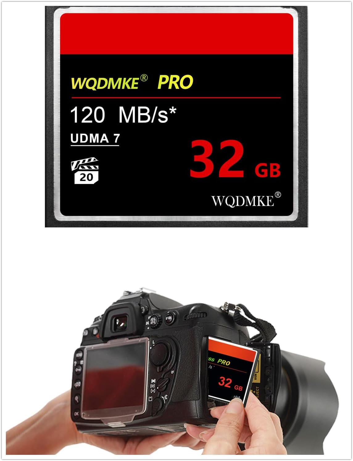 WQDMKE 32GB 120MB/s CF Memory Card UDMA Speed Up to Camera Cards
